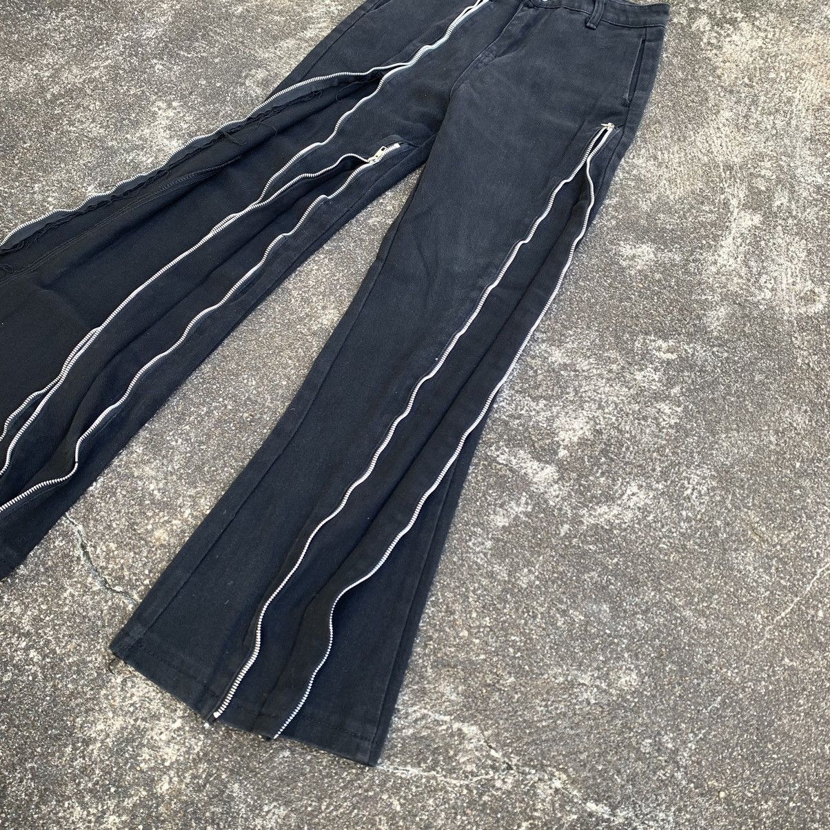 Japanese Brand MULTIZIPPER FLARE DENIM PANTS RICK OWENS STYLE Size US 30 / EU 46 - 7 Thumbnail