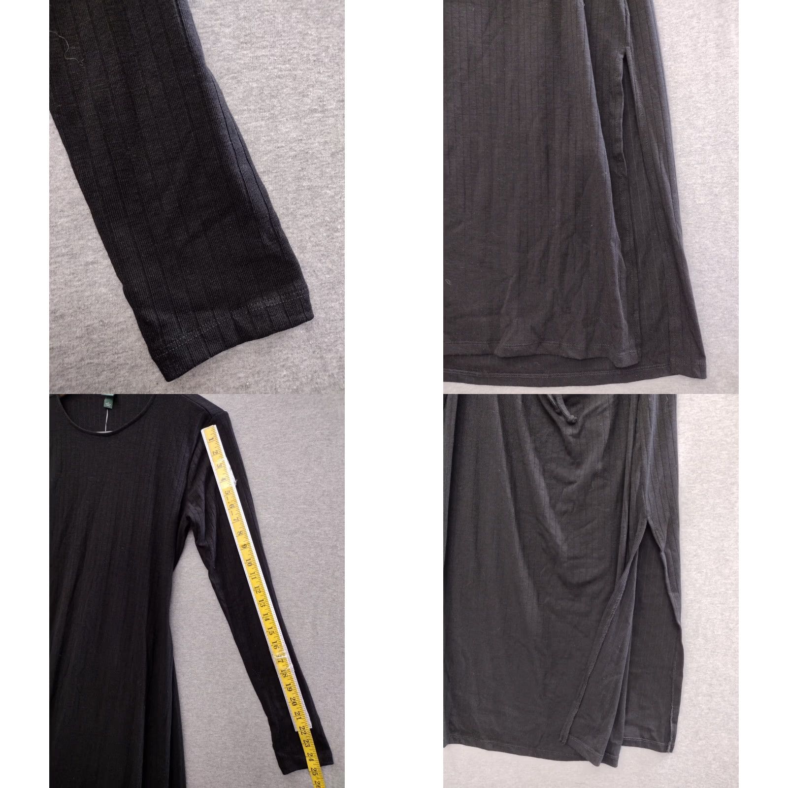 Vintage Wild Fable Dress Womens Black Long Sleeve Ribbed Midi Cut Out Back Size L Size L / US 10 / IT 46 - 8 Thumbnail