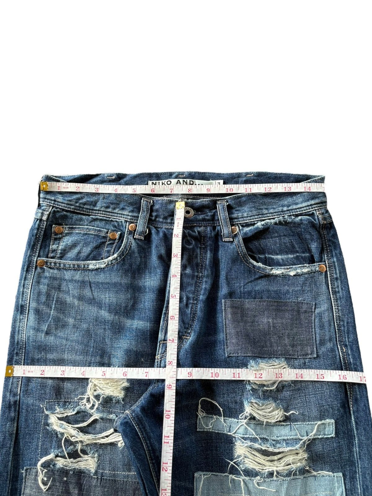 Dsquared2 Vintage Japanese Brand Patchwork Selvedge Jeans Size 30" / US 8 / IT 44 - 6 Thumbnail