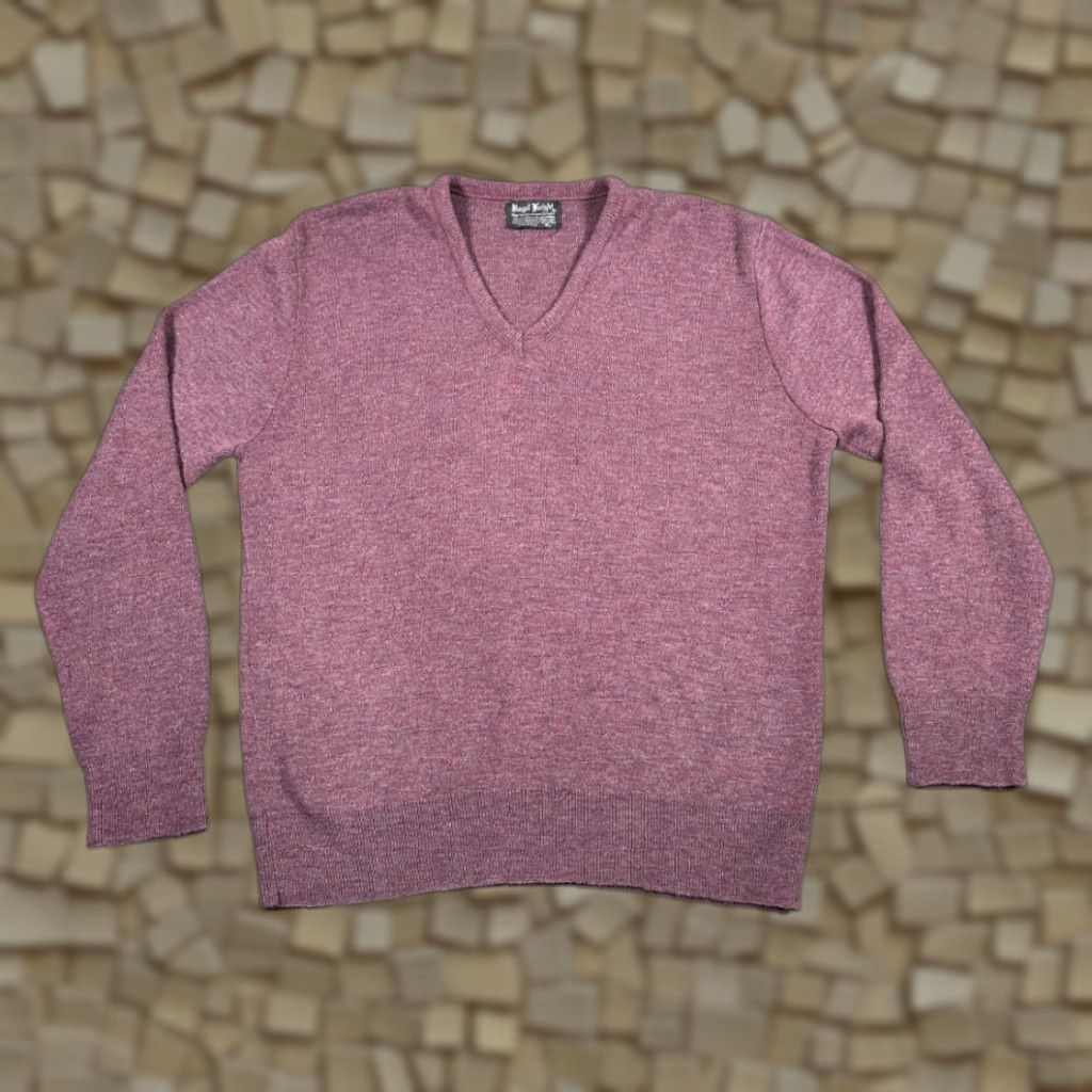 Vintage VINTAGE Royal Knight Sweater Shirt Adult MEDIUM Purple Speckled Acrylic V-Neck USA 70s Mens Size US M / EU 48-50 / 2 - 1 Thumbnail