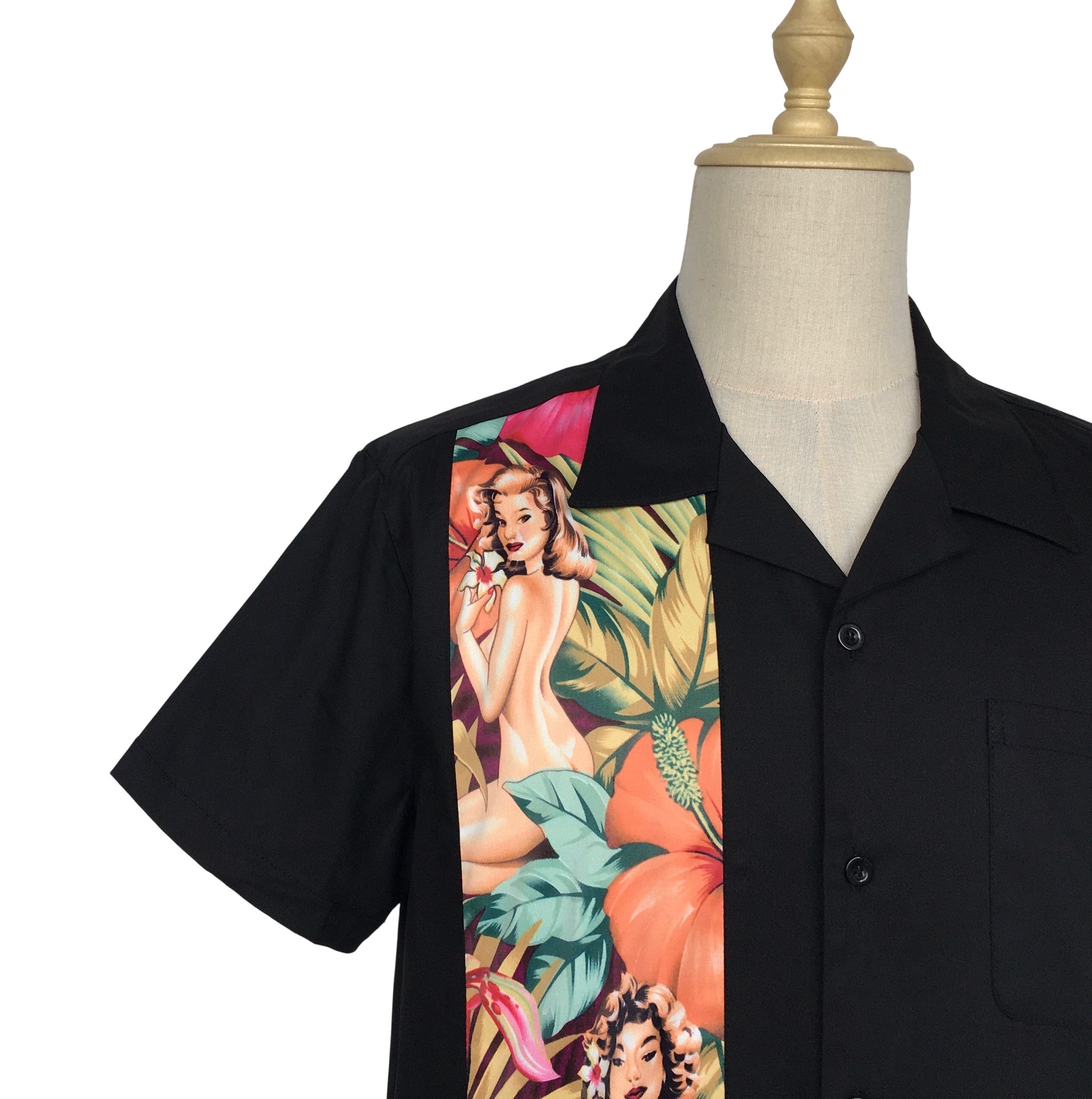 Other Vintage Style Floral Nude Print Cotton Men Panel Shirts Size US XXL / EU 58 / 5 - 5 Thumbnail
