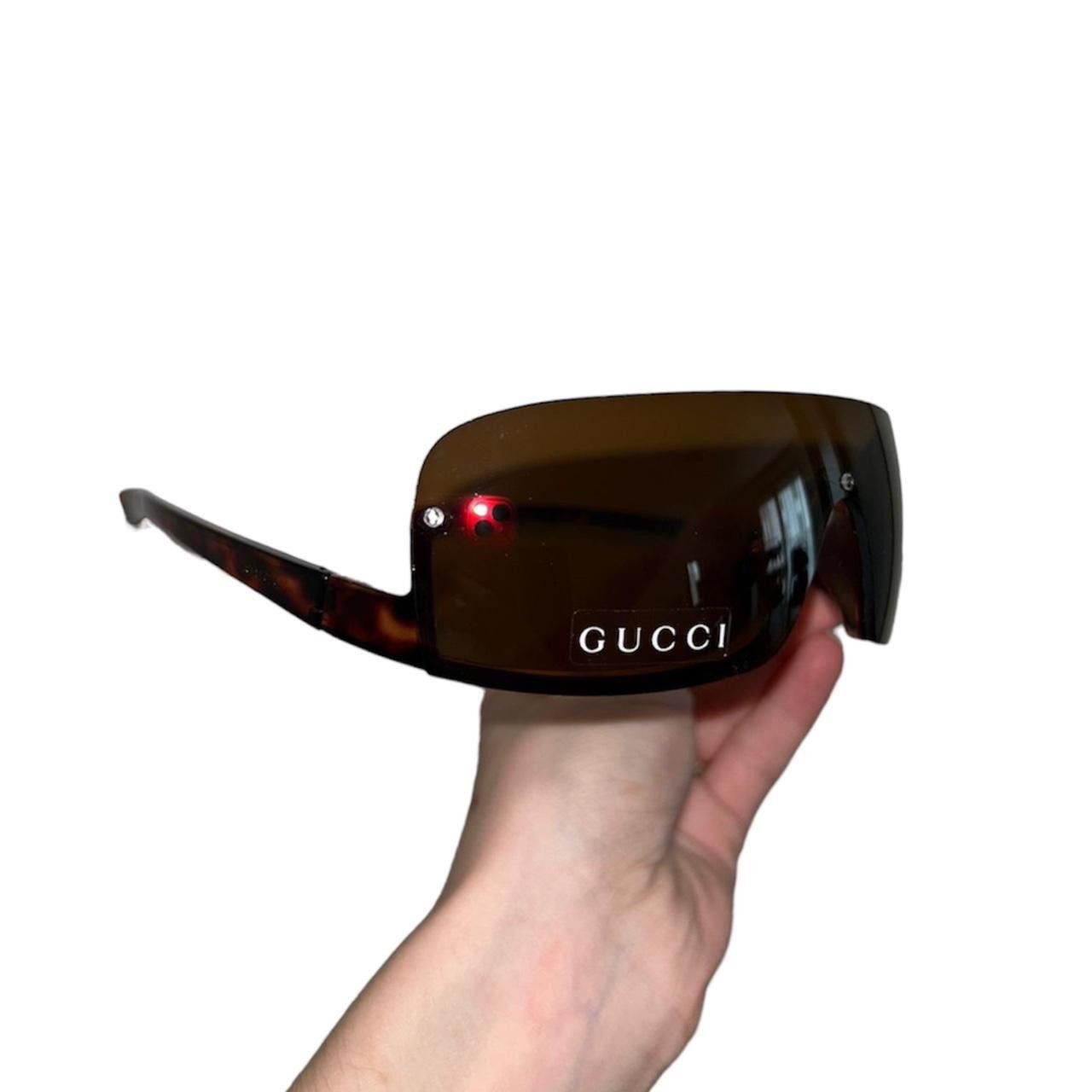 Gucci Gucci Mask-style Sunglasses – Marble – 2000s Vintage Unisex Size ONE SIZE - 4 Thumbnail
