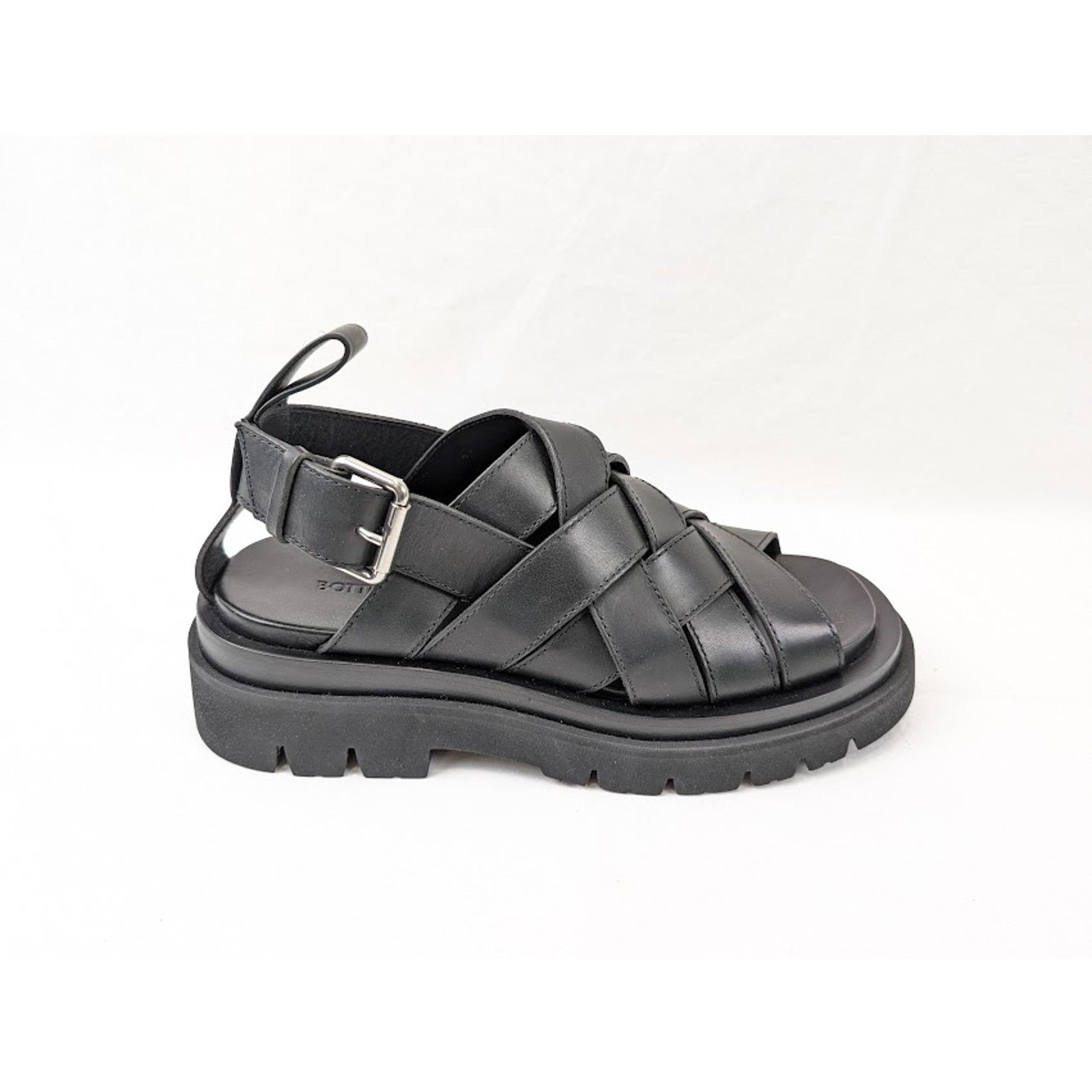 Bottega Veneta o1rshd1 Lug Sandal Military Calf in Black Size US 8 / EU 41 - 1 Thumbnail
