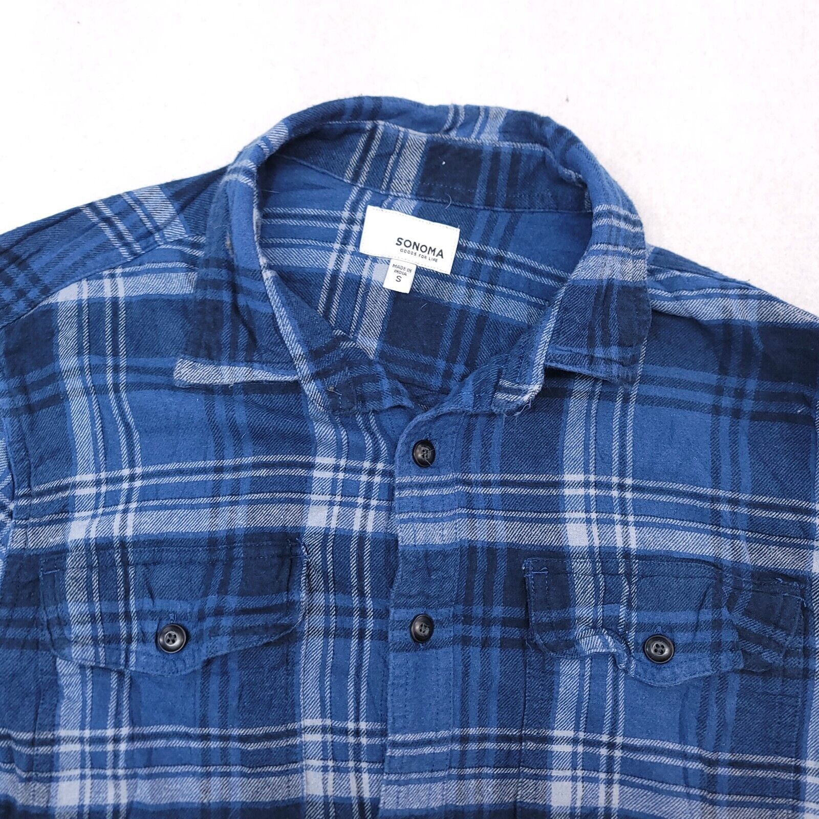 Sonoma Sonoma Madras Flannel Casual Button Up Shirt Men Size S Blue Size US S / EU 44-46 / 1 - 1 Thumbnail