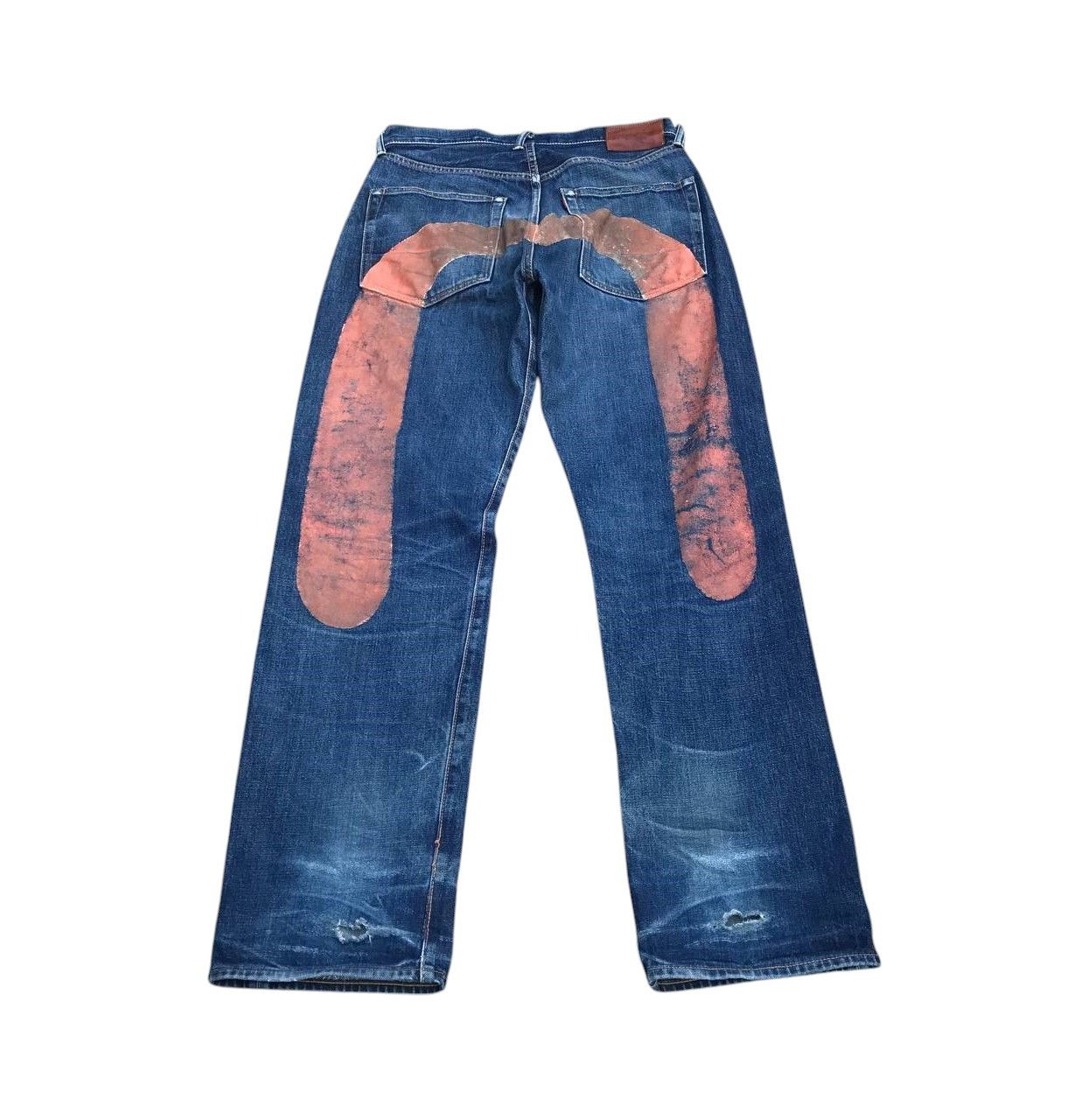 Evisu Vintage Evisu Big Daicock Redline Distressed jean W31x33 Size US 31 - 4 Thumbnail