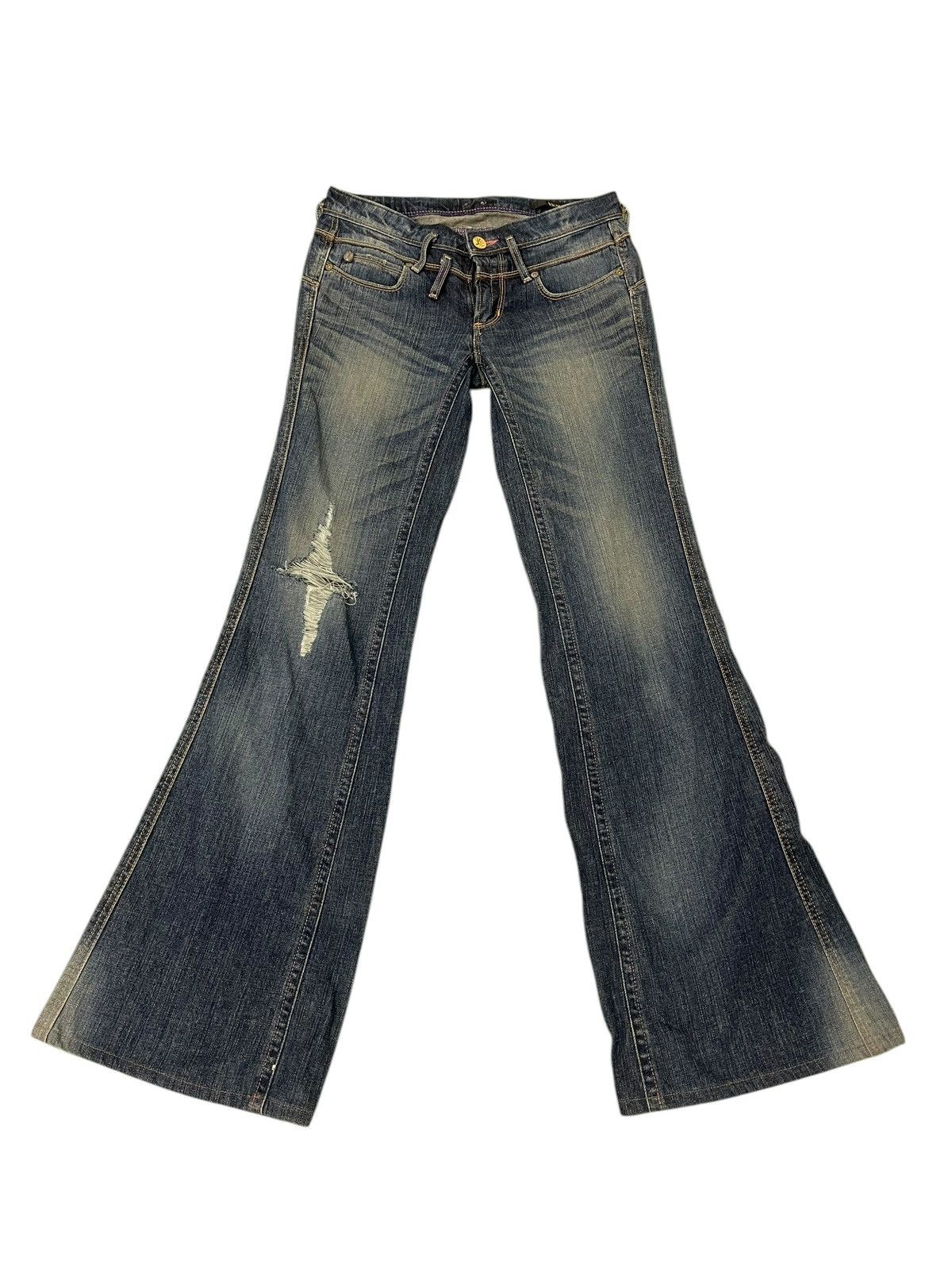Comme des Garcons Flare Jeans Vienus Jean Edwin Distress Stretch Low Rise 2🟦 Size US 28 / EU 44 - 2 Thumbnail