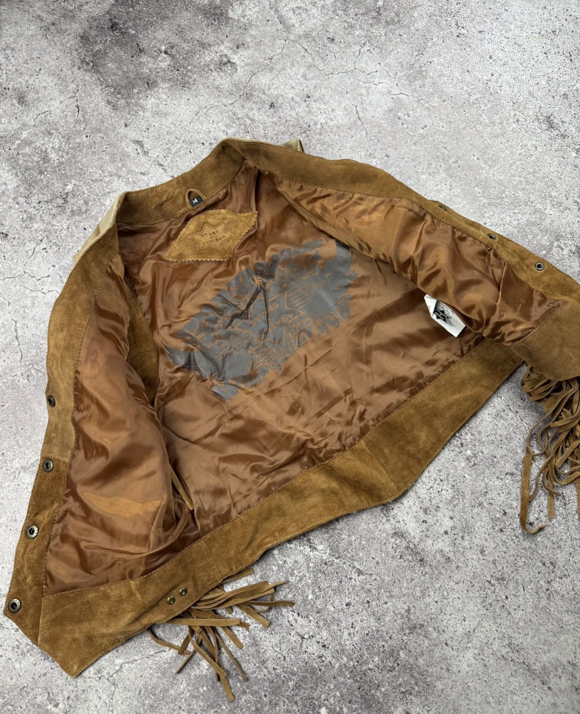 Cowboy Equipment Stars & Stripes 00s vintage real leather suede western vest Size M / US 6-8 / IT 42-44 - 5 Thumbnail