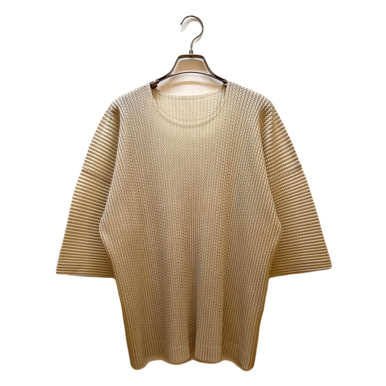 Issey Miyake ISSEY MIYAKE HOMME PLISSE T-SHIRT Long Sleeve Beige M Men Shirt Solid Top Size US M / EU 48-50 / 2 - 2 Thumbnail