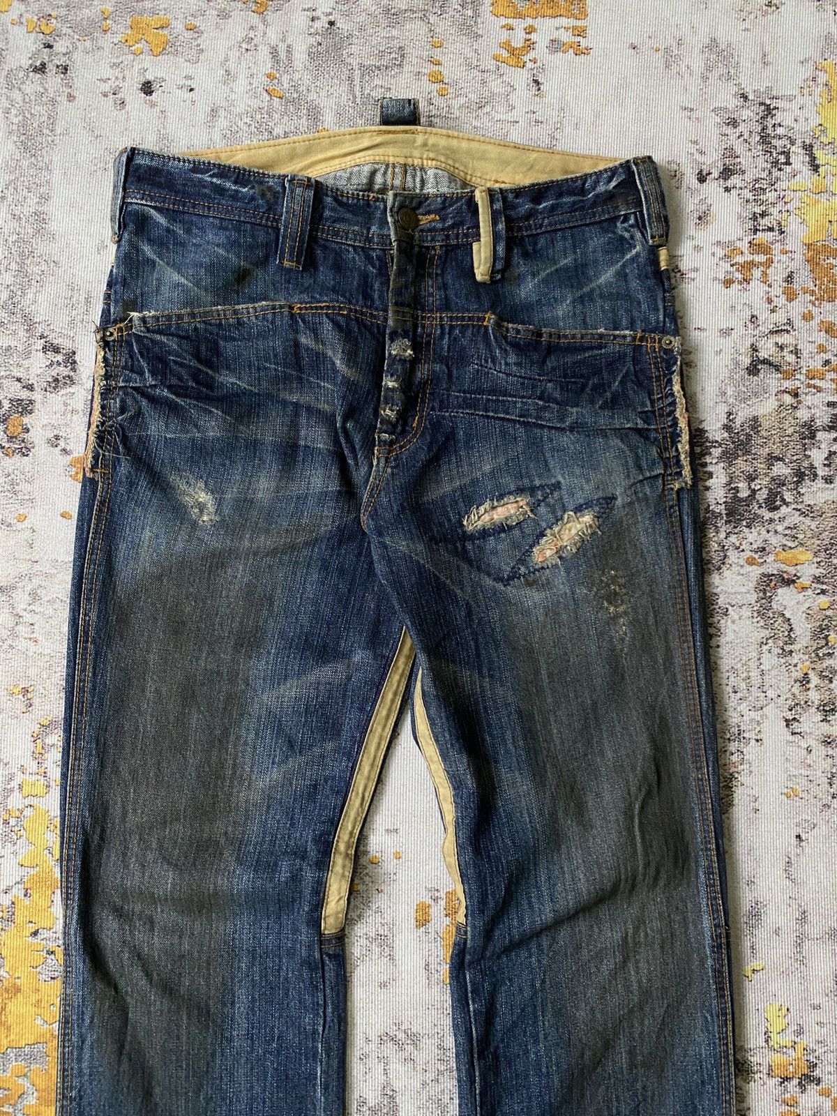 Japanese Brand PPFM Japan Distressed Denim Size US 31 - 3 Thumbnail