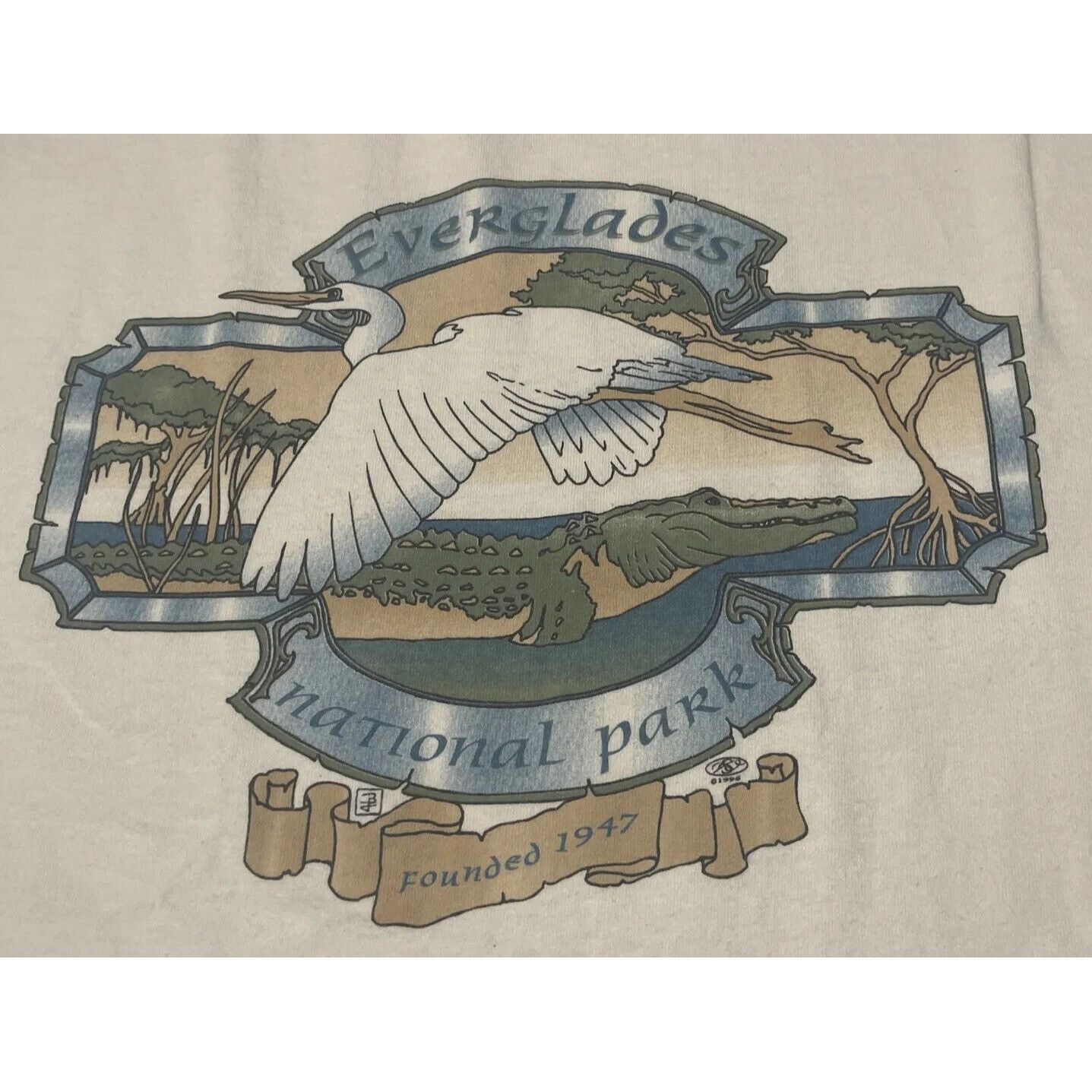 Tultex Vintage 90s 1996 Large Everglades National Park Florida Bird Size US L / EU 52-54 / 3 - 5 Thumbnail