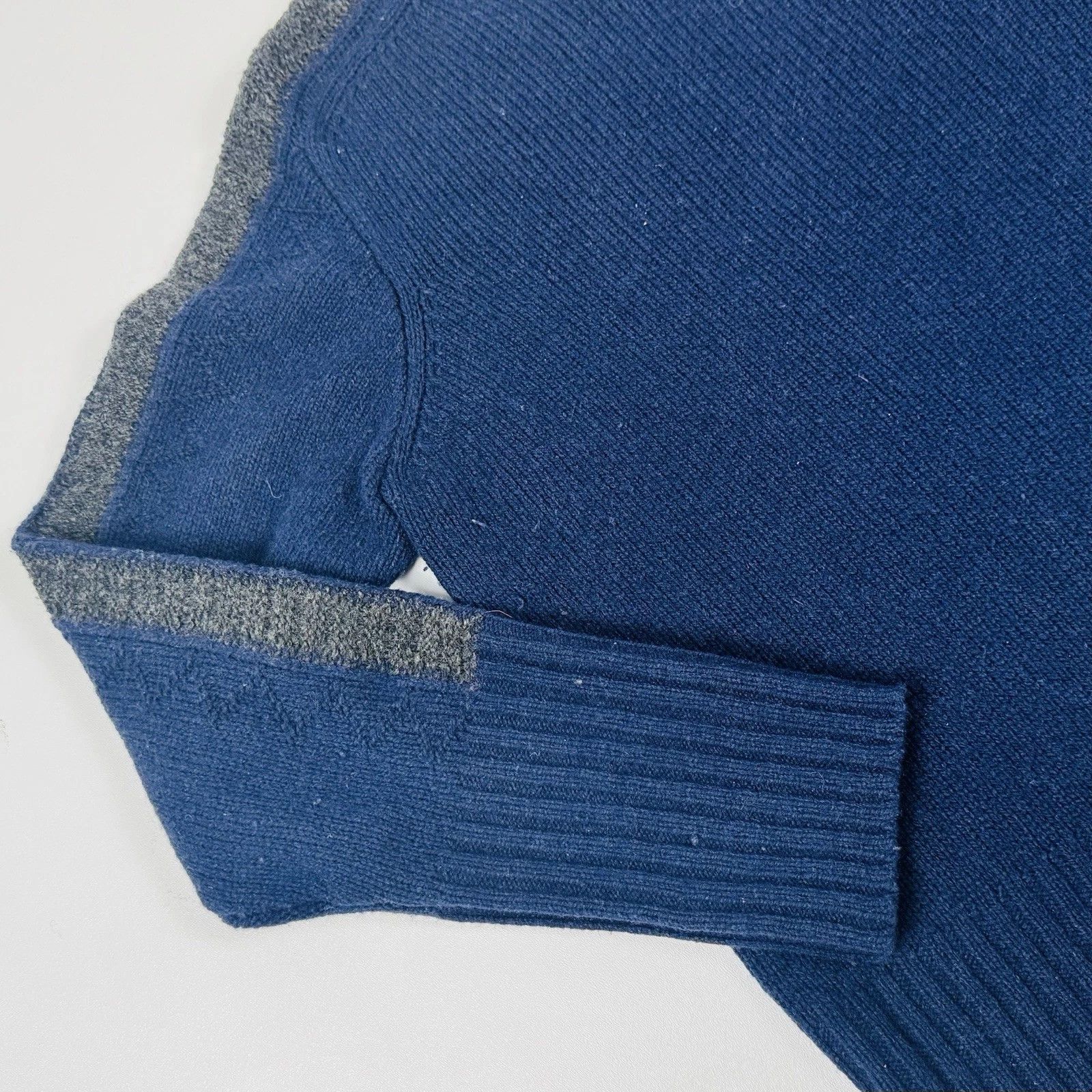 Random Identities KN-29 Wool Sweater Mens M Navy Gray Designed Berlin Size US M / EU 48-50 / 2 - 2 Thumbnail
