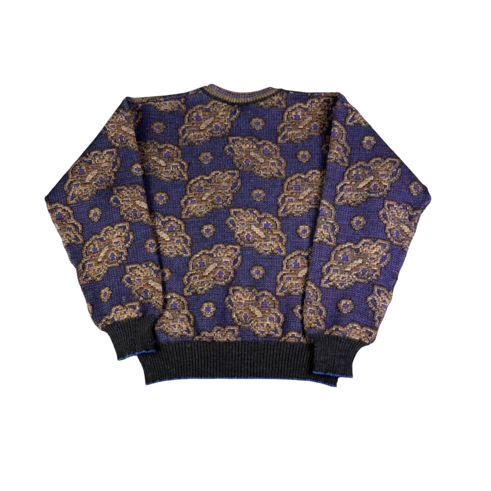 Vintage VINTAGE Scotch St. Raphael Bloomingdales Mens M Wool Sweater Paisley Pattern 90s Retro Knit Beaded Crew Neck Long Sleeve Size M / US 6-8 / IT 42-44 - 2 Thumbnail