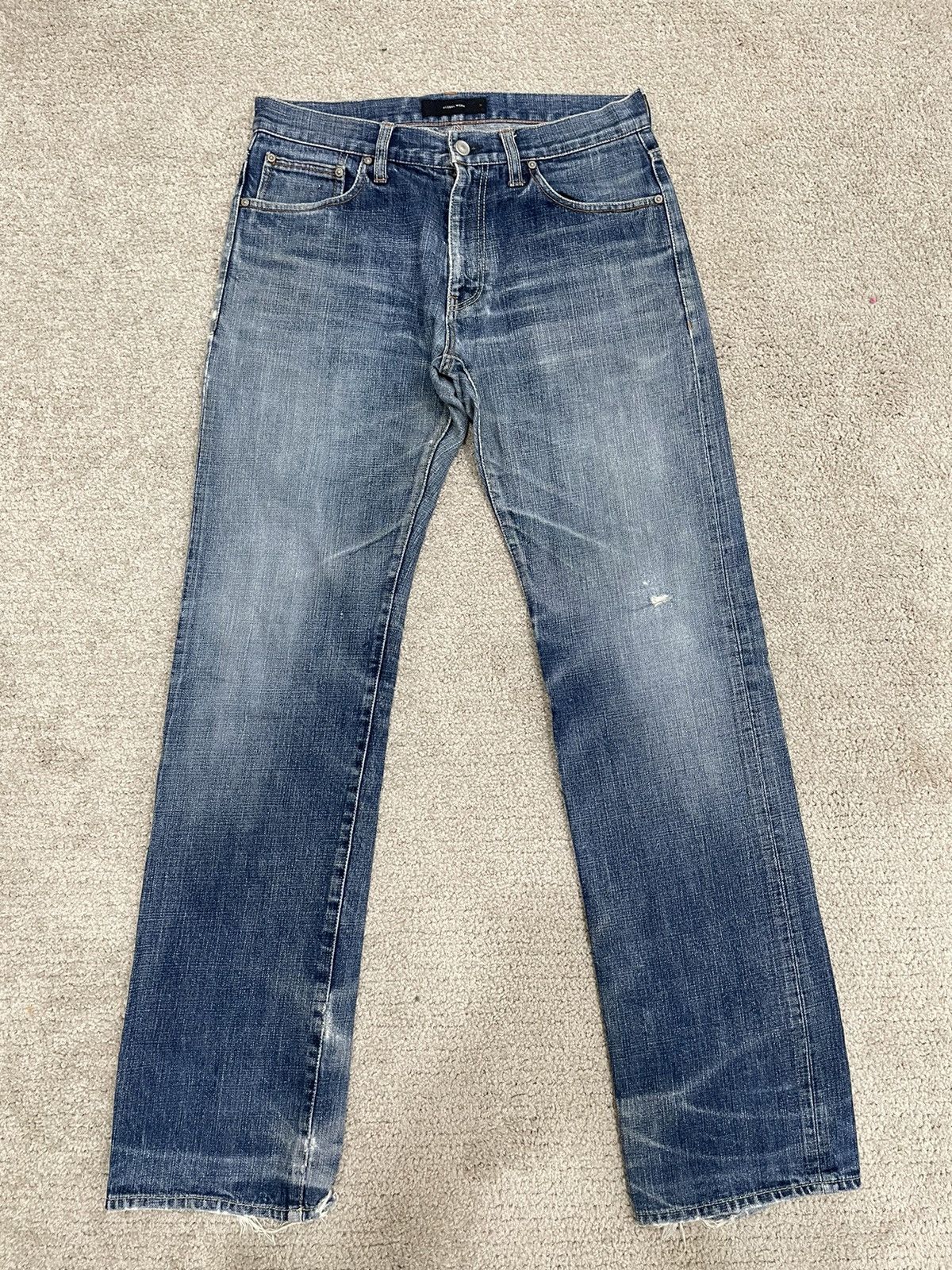 image of Distressed Denim x Hysteric Glamour Bind Nowdistressed Global Works Selvedge Mud Wash in Light Blue