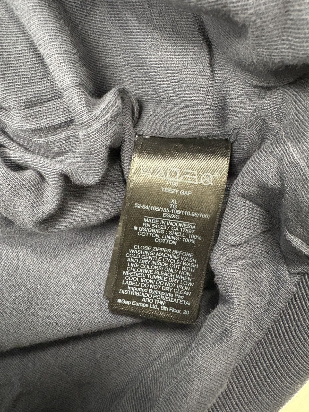 Yeezy YZY x GAP zip up hoodie Navy XL Size US XL / EU 56 / 4 - 7 Thumbnail