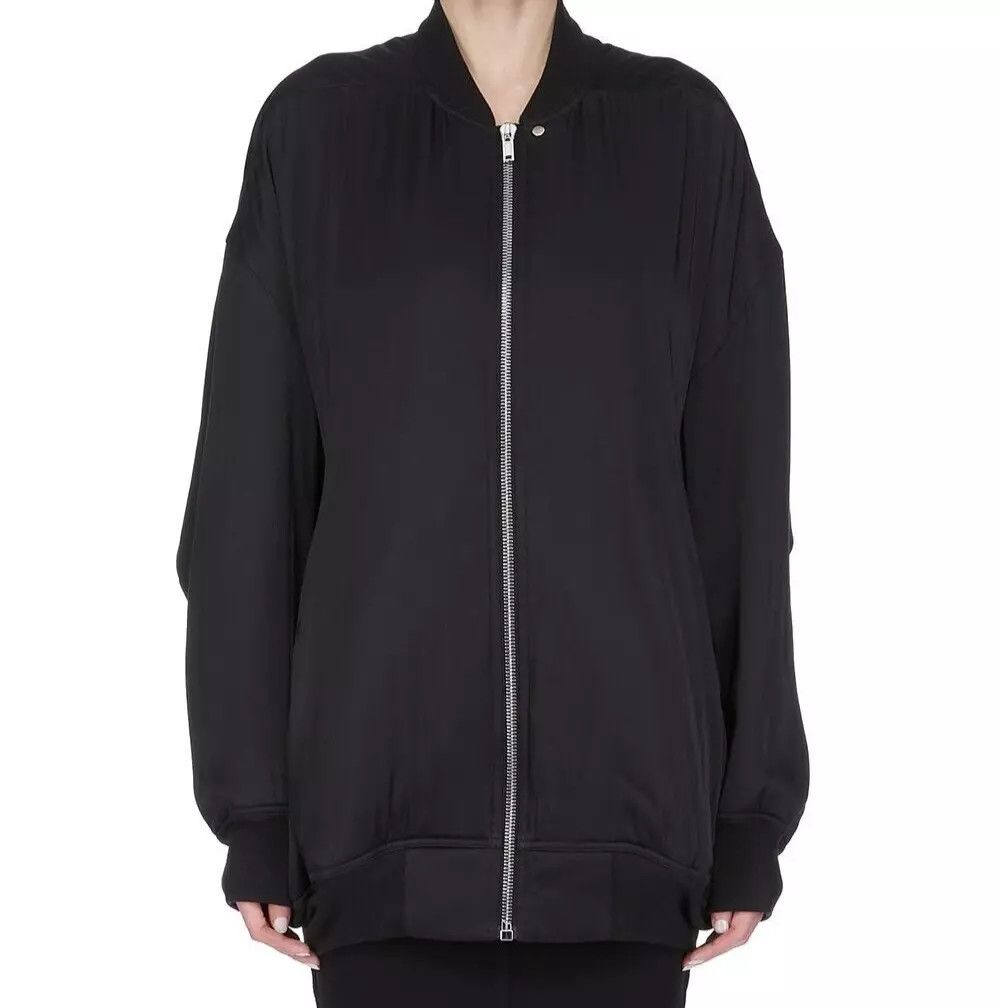 Rick Owens RICK OWENS Peter Flight BLK Washed Charmeuse Jacket New Size ONE SIZE - 1 Thumbnail