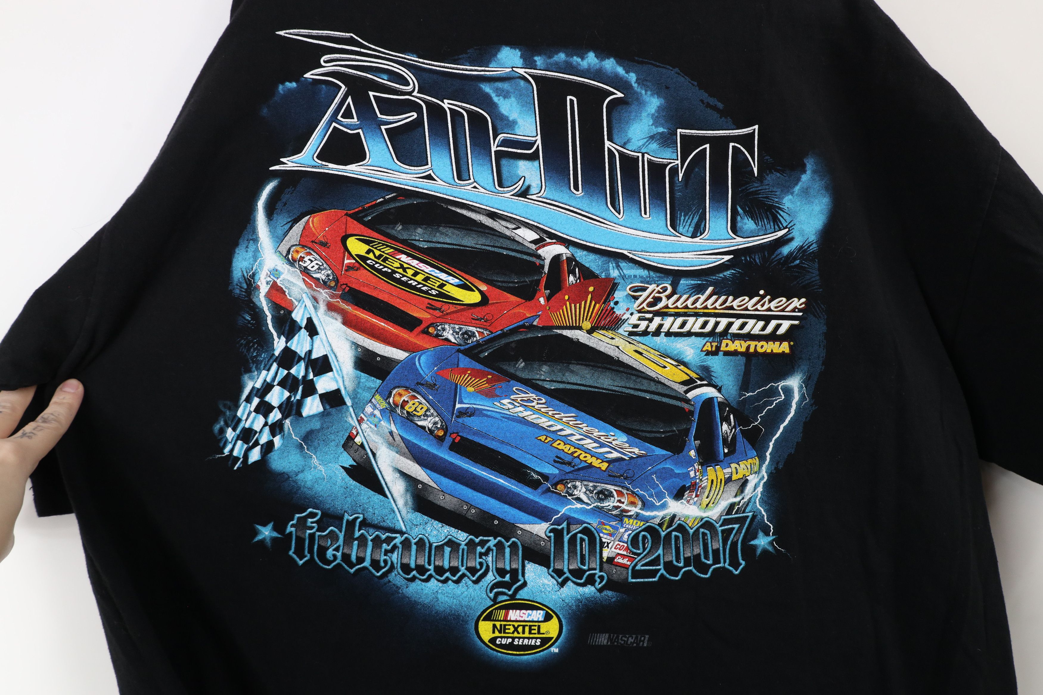 Vintage Vintage Y2K NASCAR Shootout Daytona Lightning Racing T-Shirt Size US XL / EU 56 / 4 - 9 Thumbnail