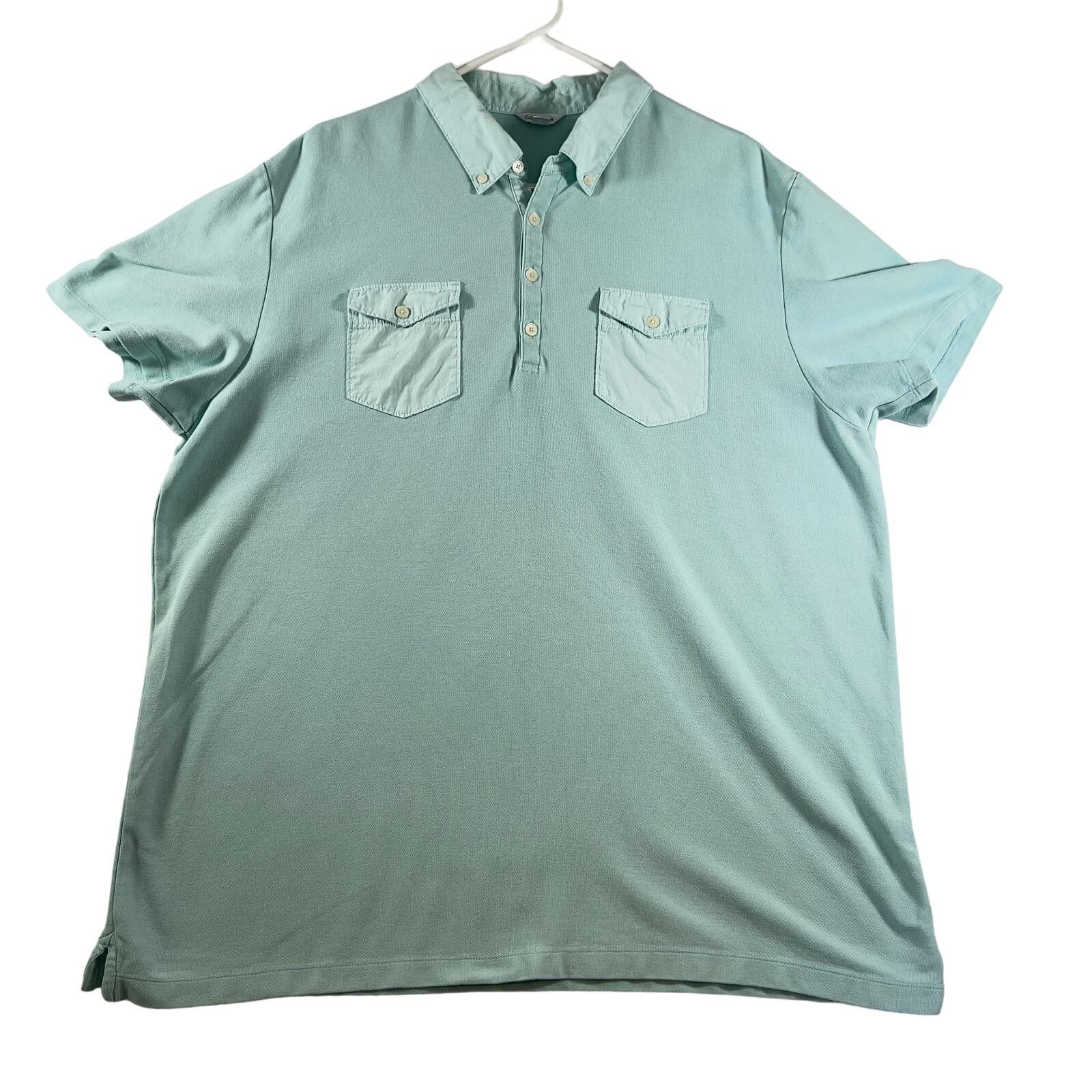 Calvin Klein Calvin Klein Polo Shirt Men XXL Cotton Mint Green Pockets Size US XXL / EU 58 / 5 - 1 Thumbnail