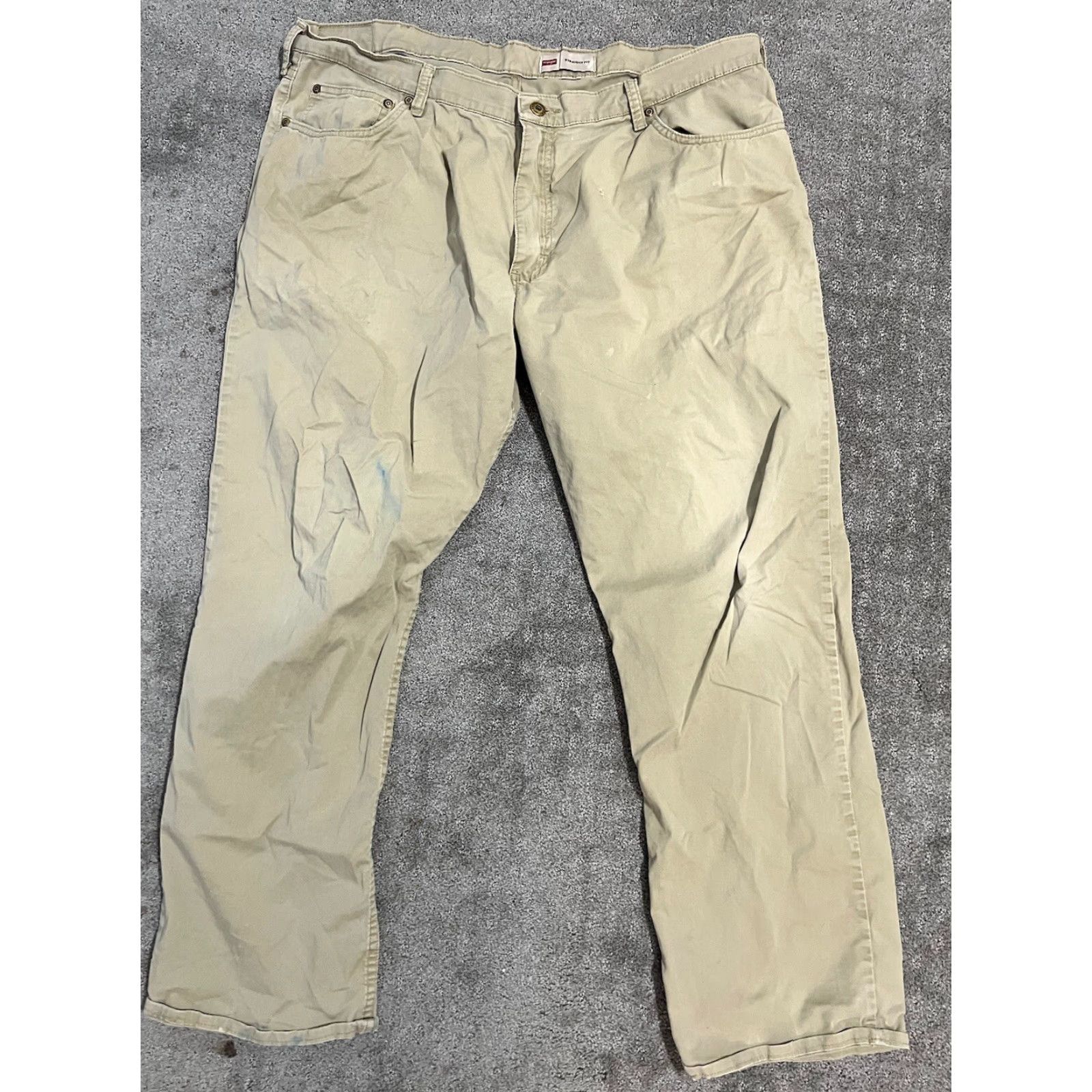 Wrangler VINTAGE Wrangler Straight Fit Jeans Mens 38 x 30 Khaki Cotton Blend Classic Workwear Size US 38 / EU 54 - 3 Thumbnail