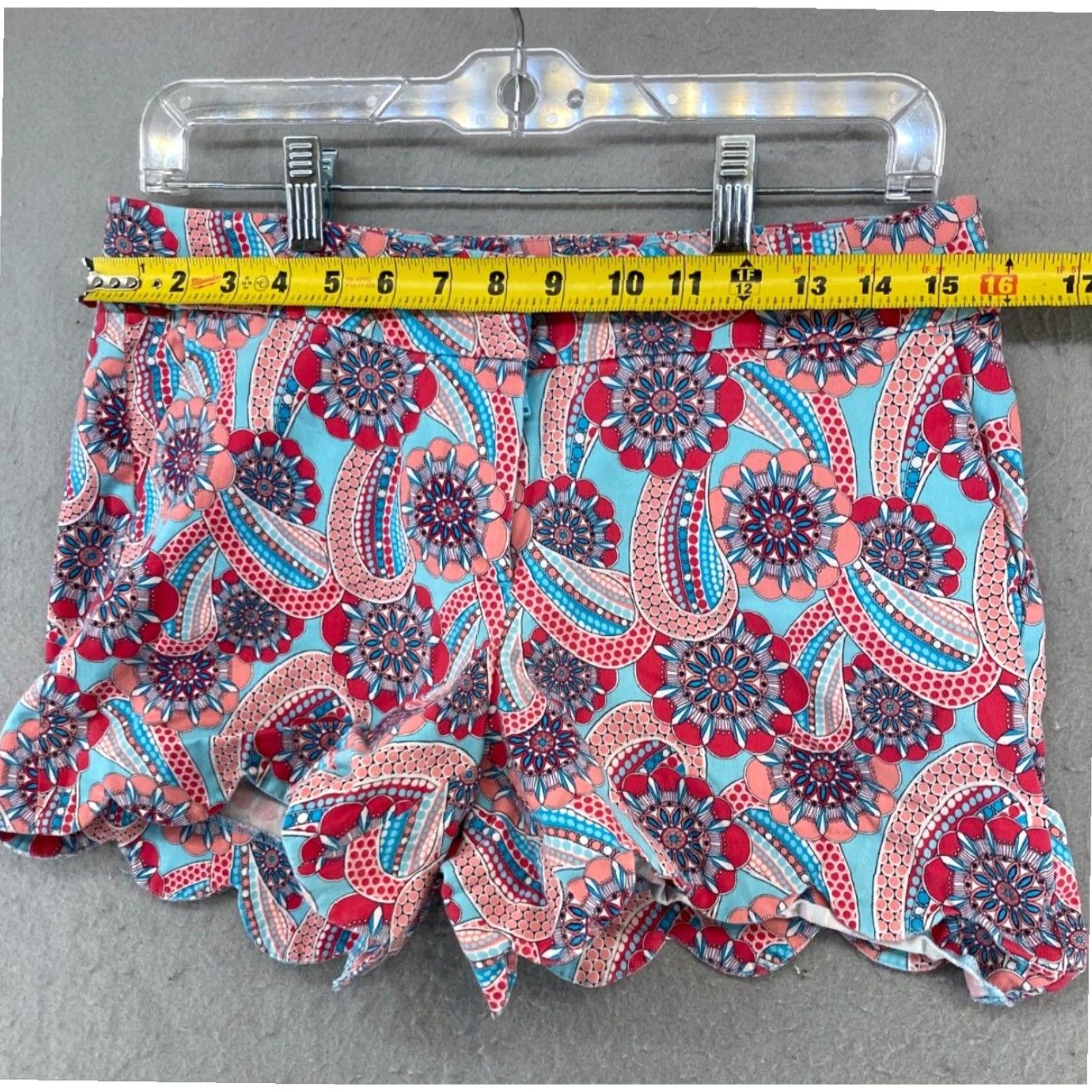 Vintage Womens Boho Shorts Blue Scallop Leg Crown Ivy 6 Size 28" / US 6 / IT 42 - 2 Thumbnail