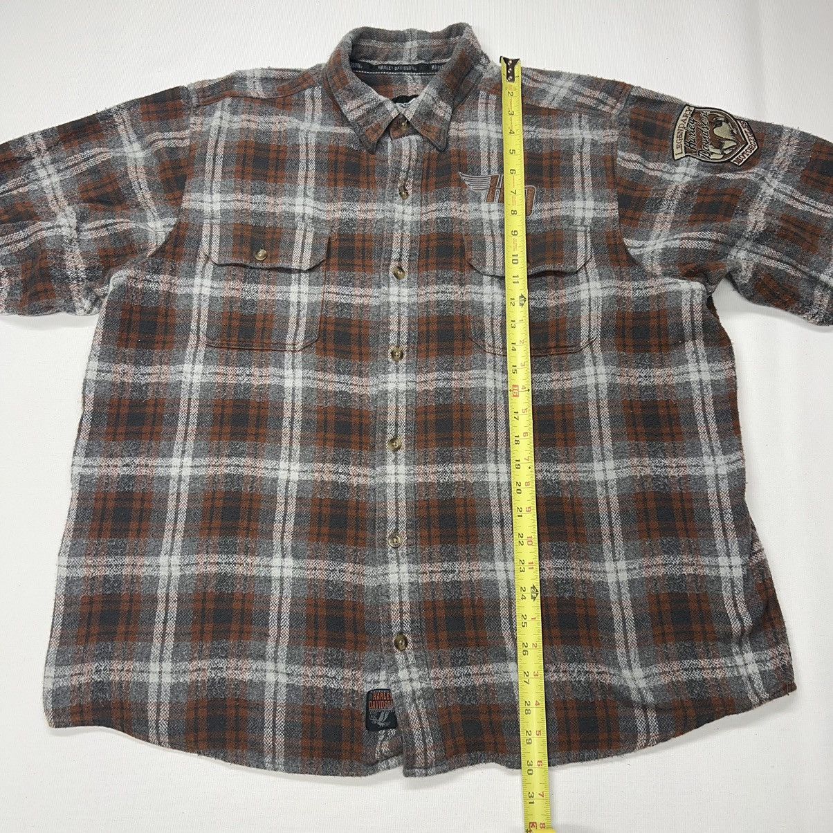 Harley Davidson Harley Davidson Flannel Shirt Brown Button Plaid Motorcycle Size US XXL / EU 58 / 5 - 19 Thumbnail