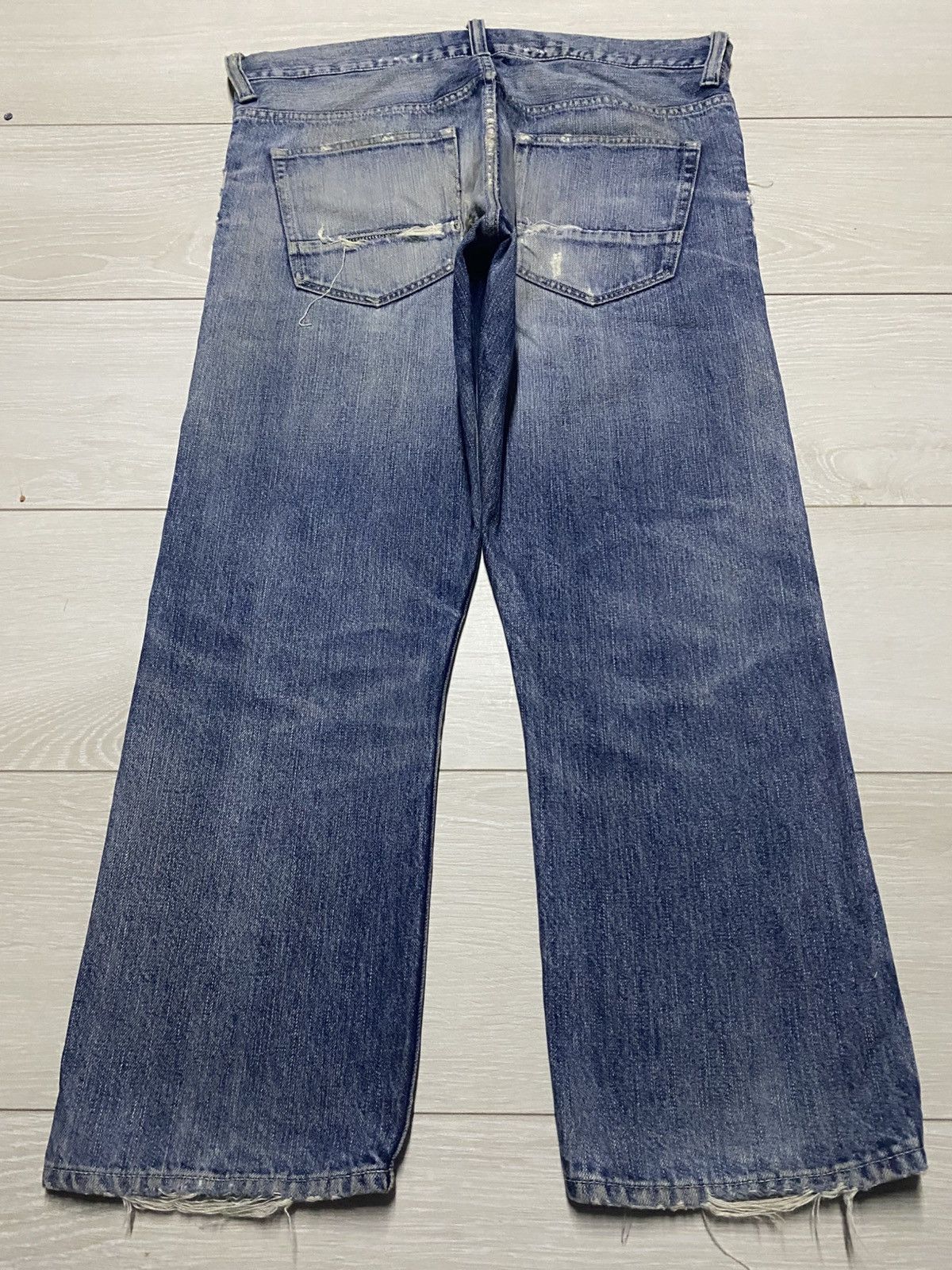 Vintage Vintage Japanese Brand Back Number Mud Wash Cropped jeans Size US 35 - 2 Thumbnail