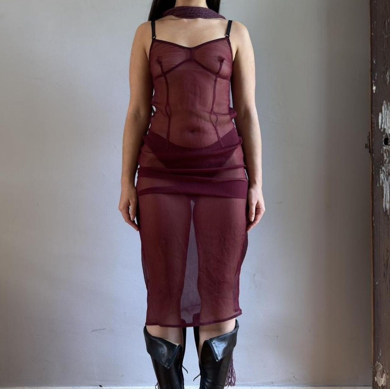 Dolce & Gabbana Dolce&Gabbana vintage silk bordeaux dress size S Size S / US 4 / IT 40 - 6 Thumbnail