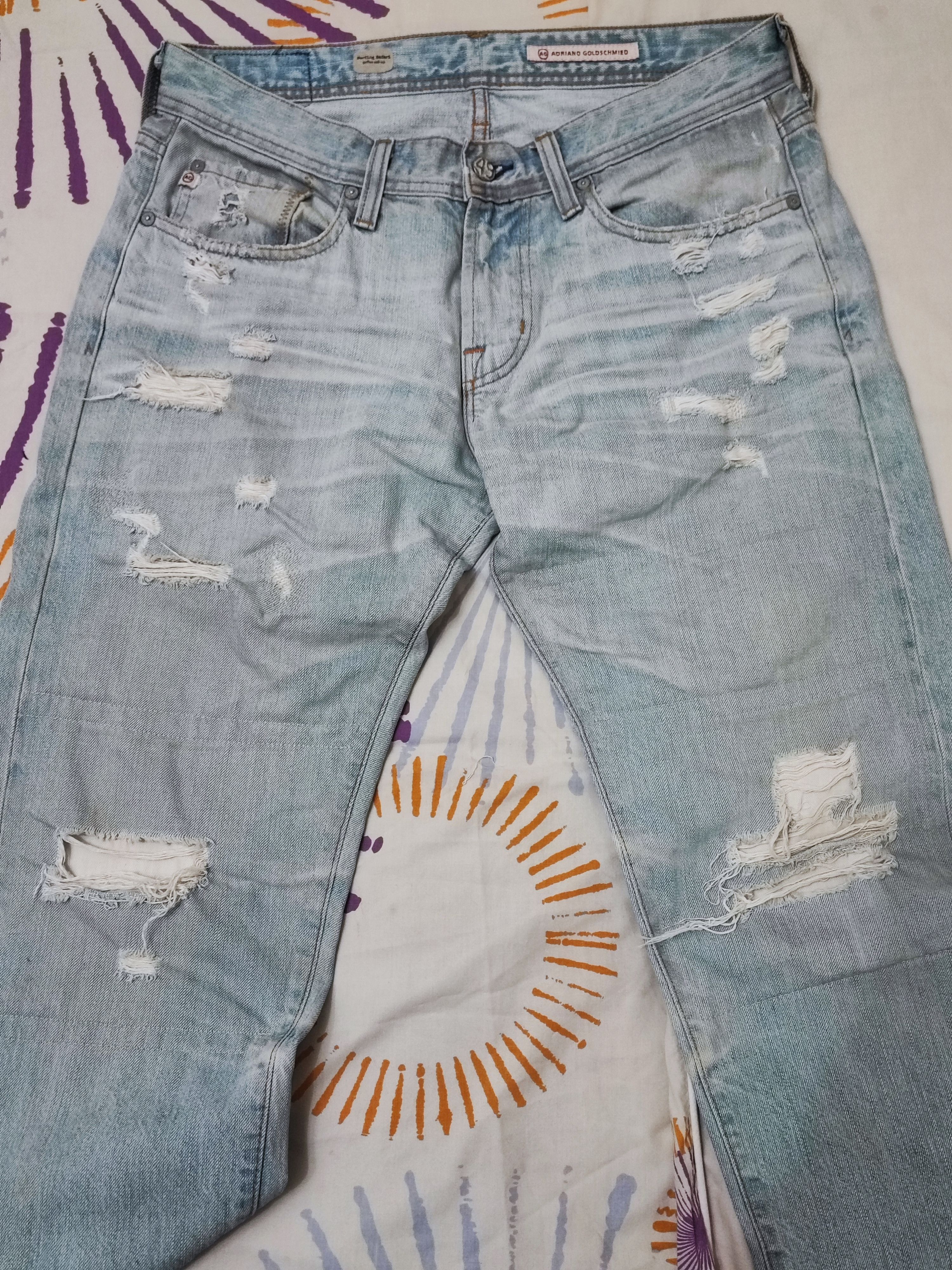AG Adriano Goldschmied AG Adriano Goldschmied Distressed Faded Blue Jeans Size US 33 - 15 Thumbnail
