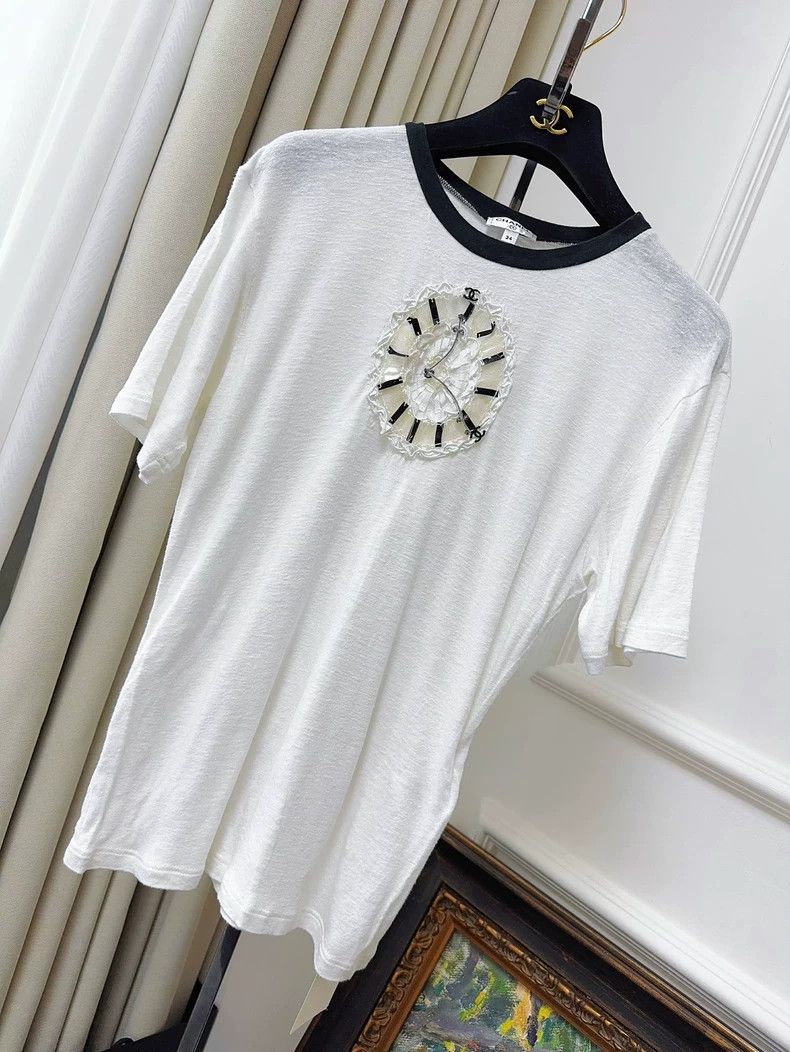 Chanel Chanel 20C black and white lace watch T-shirt short sleeve Size XXS / US 00 / IT 34 - 1 Thumbnail