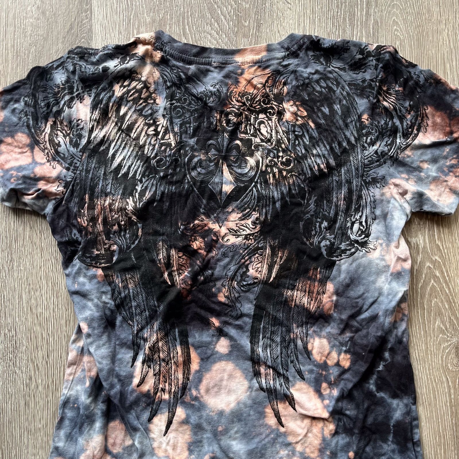 Affliction NWT AFFLICITION Live Fast Wmns Bleach Distressed Braid AOP Size M / US 6-8 / IT 42-44 - 3 Thumbnail