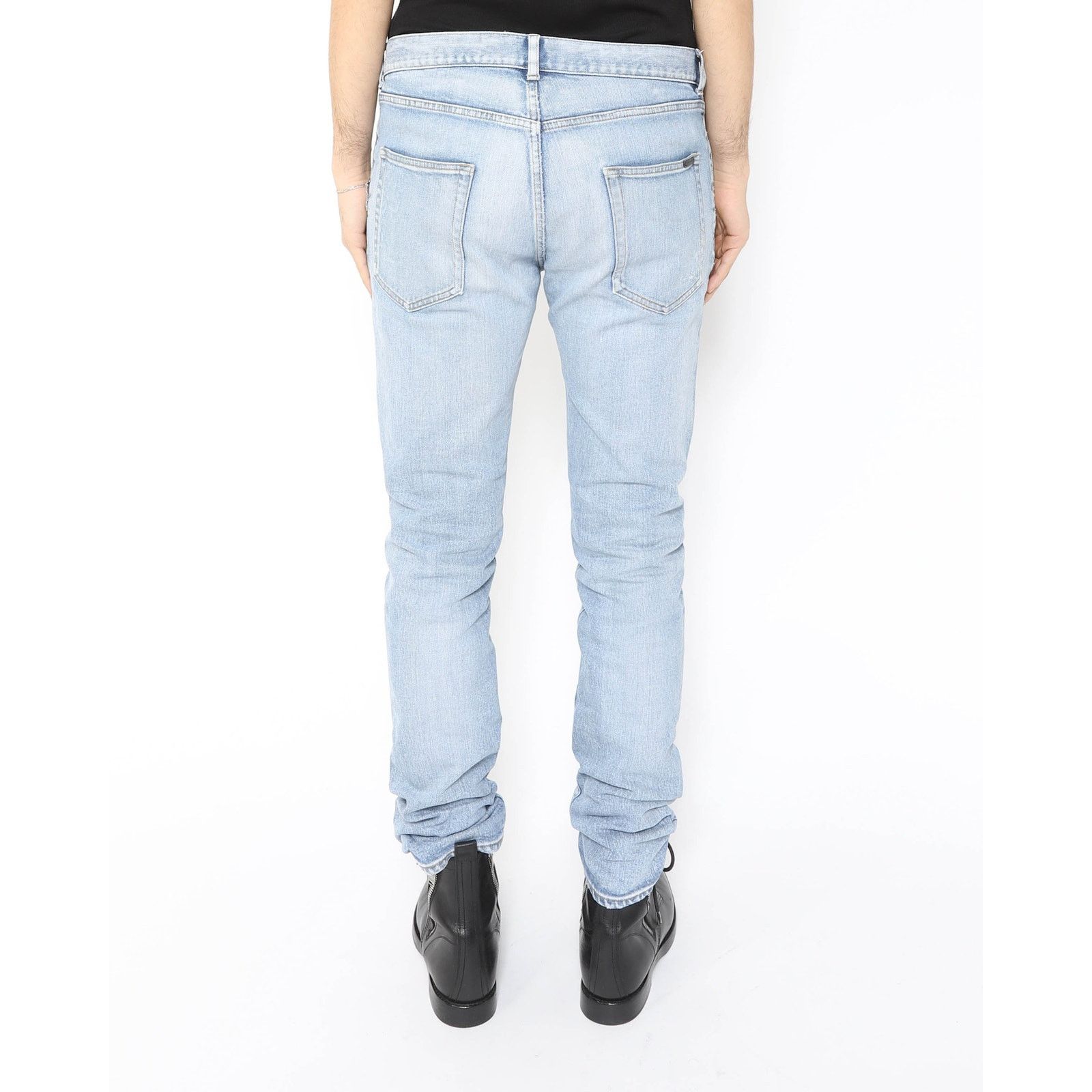 Saint Laurent Paris Knee-Rip Jeans in Light Washed Denim Size US 34 / EU 50 - 13 Thumbnail
