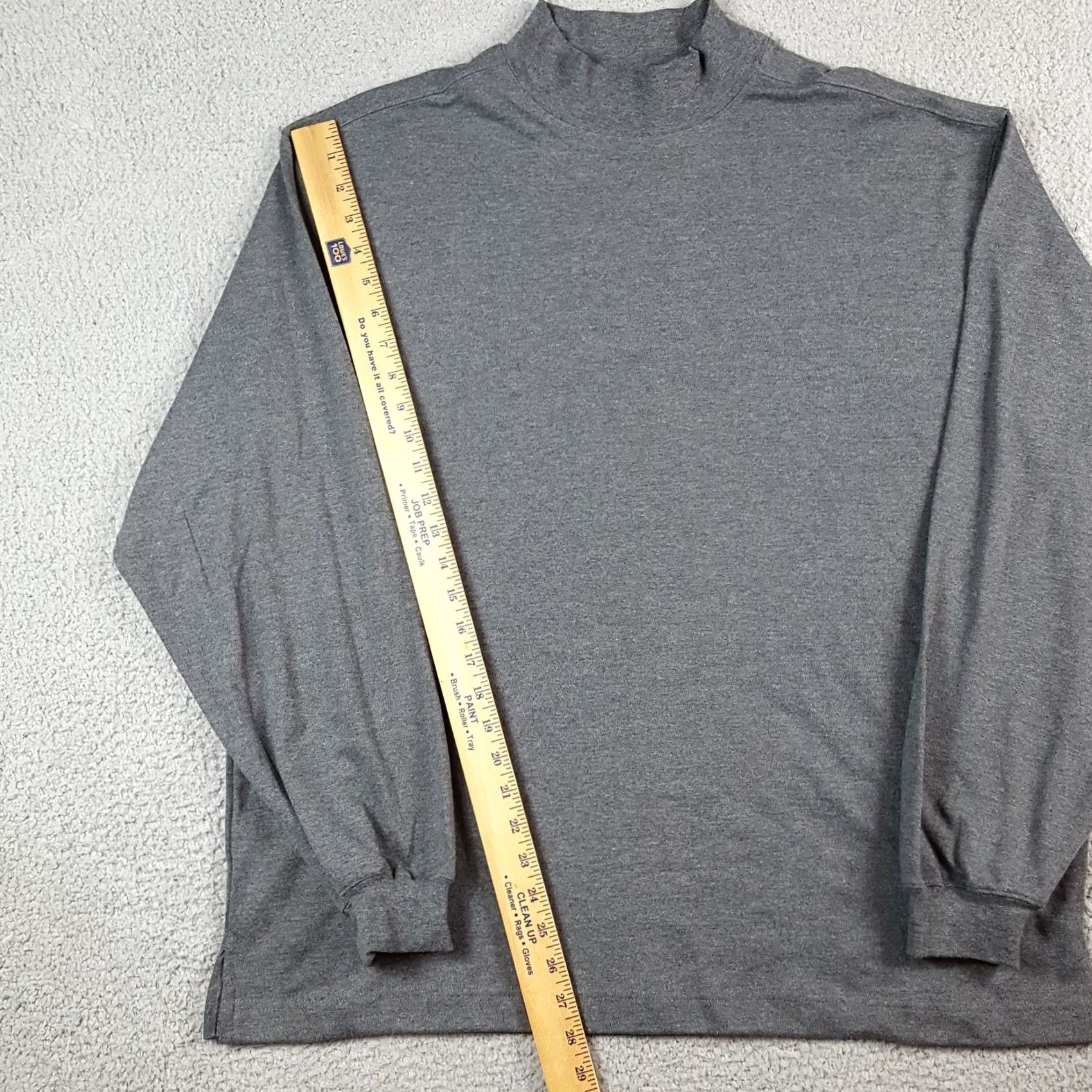 Vintage VINTAGE Glen Echo Gray Knit Mock Neck T-Shirt Men L Long Sleeve Casual Dress Golf Shirt Size 42R - 8 Thumbnail