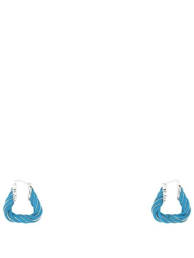 Bottega Veneta o1n1vont0425 Size: OS / Twist Triangle Hoop Earrings Blue Size ONE SIZE - 1 Thumbnail