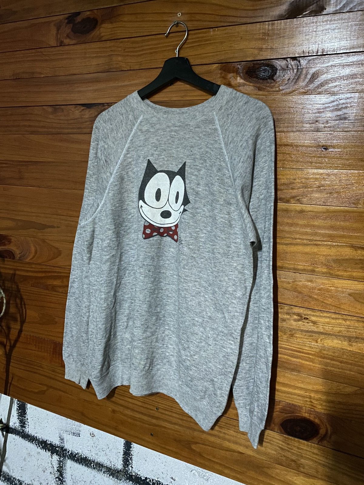 Felix Vintage 1987 Felix the Cat Crewneck Sweatshirt – Grey Raglan Size US M / EU 48-50 / 2 - 4 Thumbnail