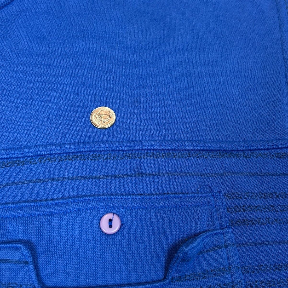 Anchor Blue × Vintage Vintage Anchor Blue Striped Pocket Sweatshirt Men's L Y2K Size US L / EU 52-54 / 3 - 9 Thumbnail