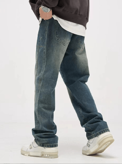 Japanese Brand × Jean American retro washed distressed loose all-match jeans Size US 32 / EU 48 - 4 Thumbnail