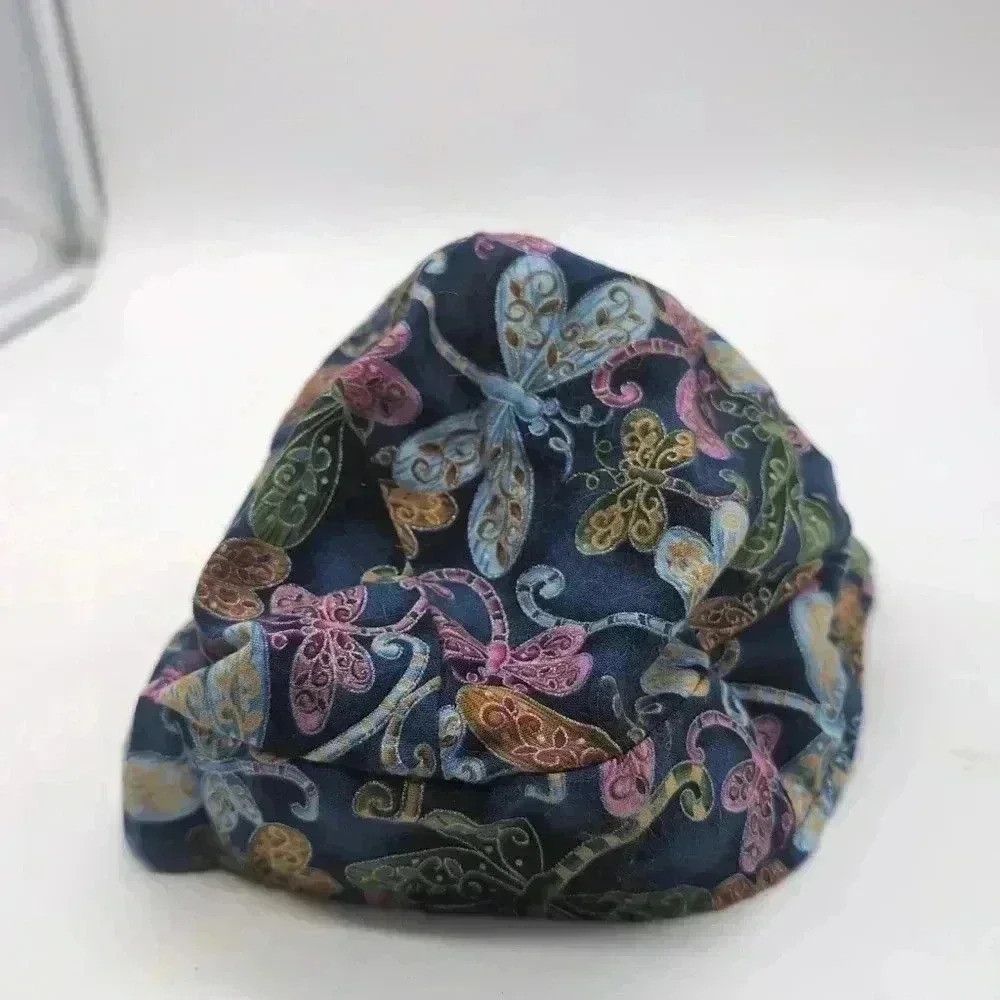 Designer Sparkling Earth Scrub Cap blue paisley dragon flies one si Size ONE SIZE - 2 Thumbnail