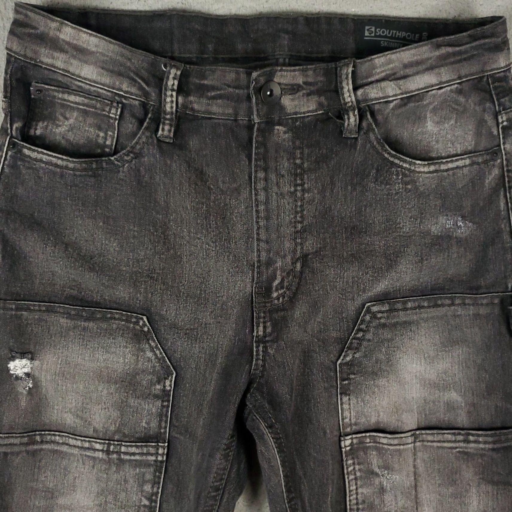 Southpole SOUTHPOLAR Jeans Mens 34x30 Gray Skinny Denim Pants Slim Fit Size US 34 / EU 50 - 2 Thumbnail