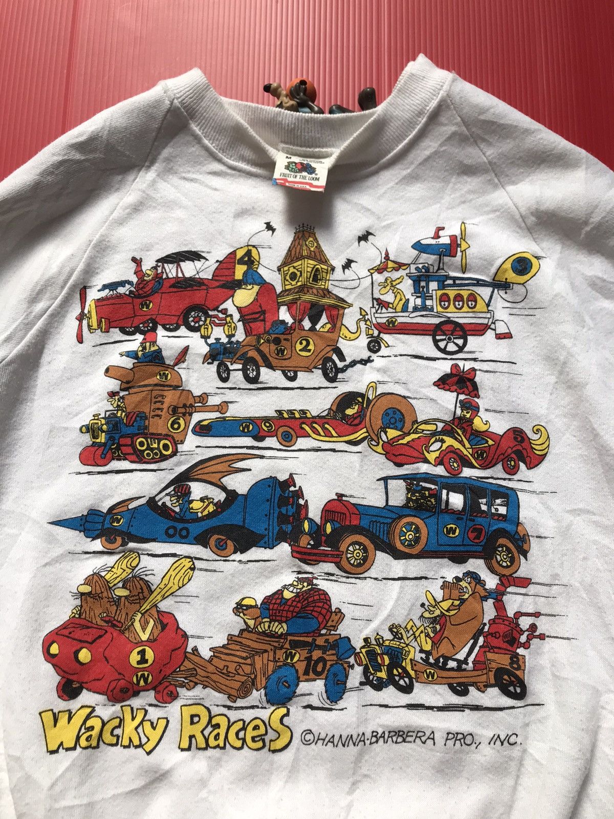 Cartoon Network × NASCAR × Vintage Vintage 1980s Hanna Barbera RARE Wacky Races Sweatshirt Size US M / EU 48-50 / 2 - 10 Thumbnail