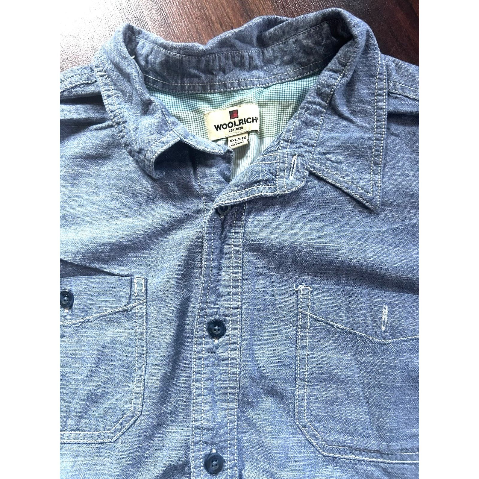 Woolrich Woolen Mills Woolrich Shirt Men XXL Blue Button Down Pockets Short sleeve Size US XXL / EU 58 / 5 - 1 Thumbnail
