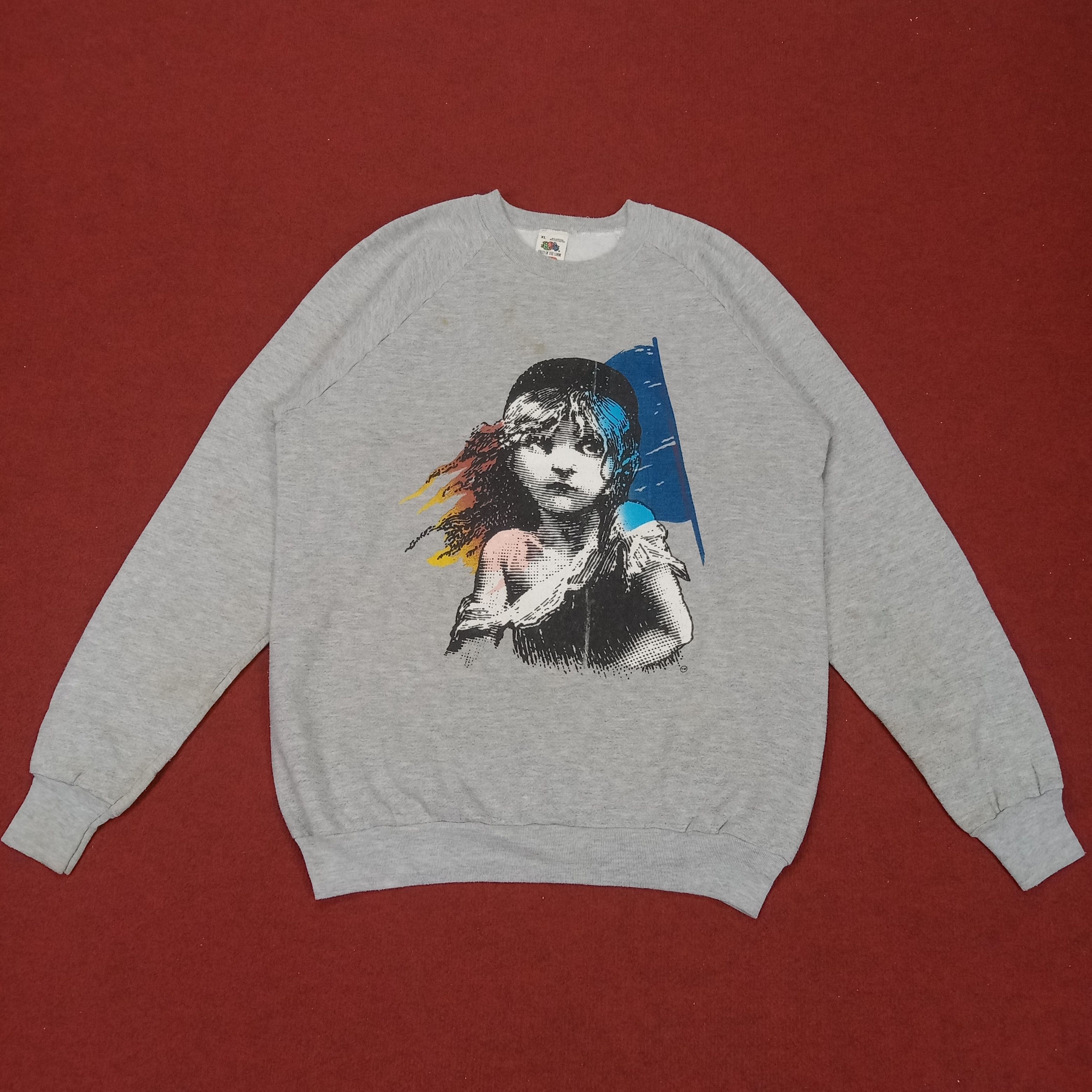 image of Les Miserables Movie Streetwear Style Vintage Sweatshirt in Grey, Men's (Size Medium)