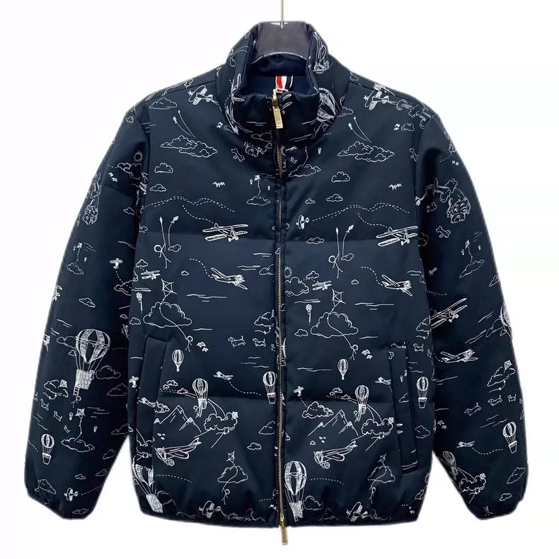 Thom Browne Thom Browne Blue graffiti printed coat Size S / US 4 / IT 40 - 1 Thumbnail