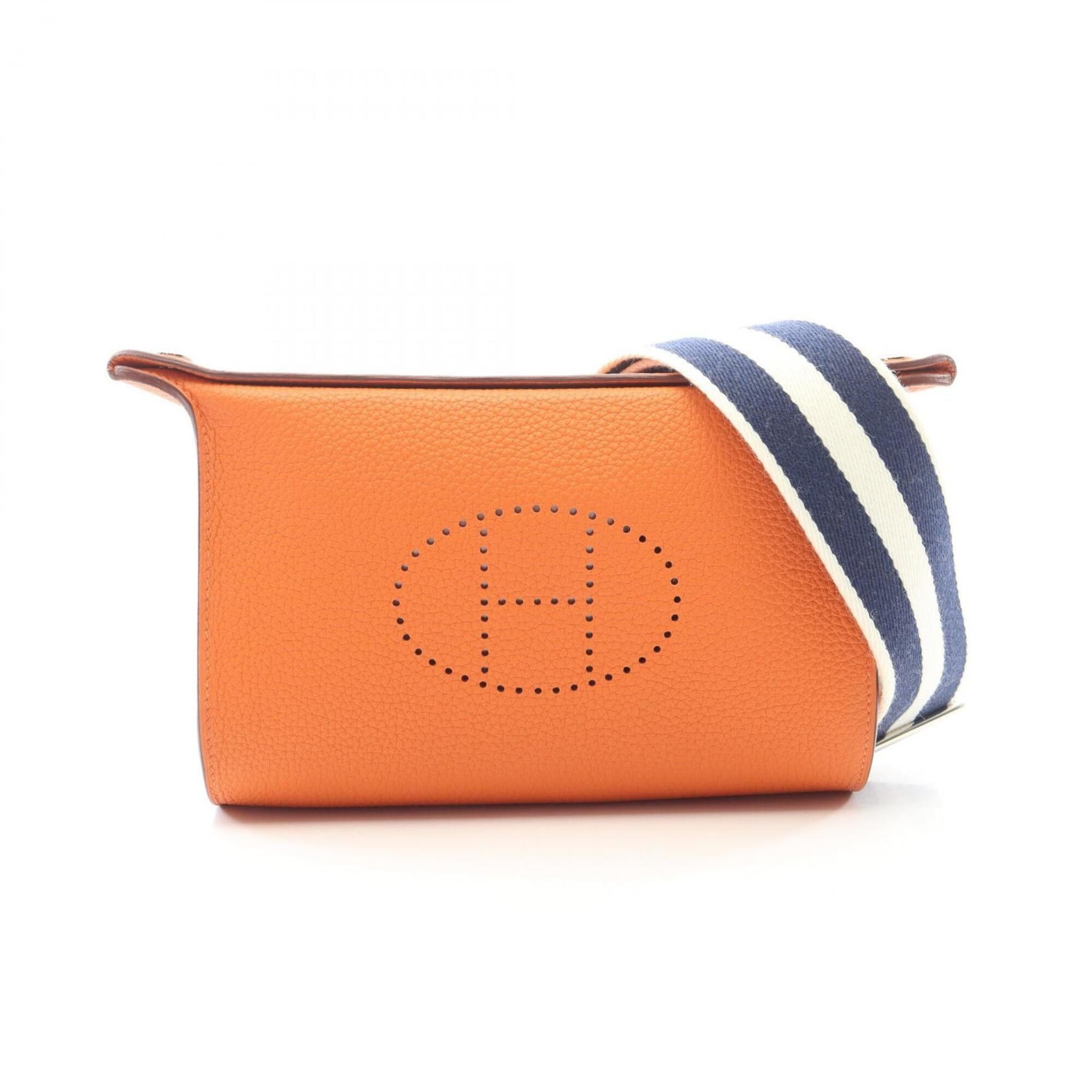 Hermes Hermes Vid Poche Shoulder Bag Handbag Togo Leather Women's Orange Size ONE SIZE - 1 Thumbnail