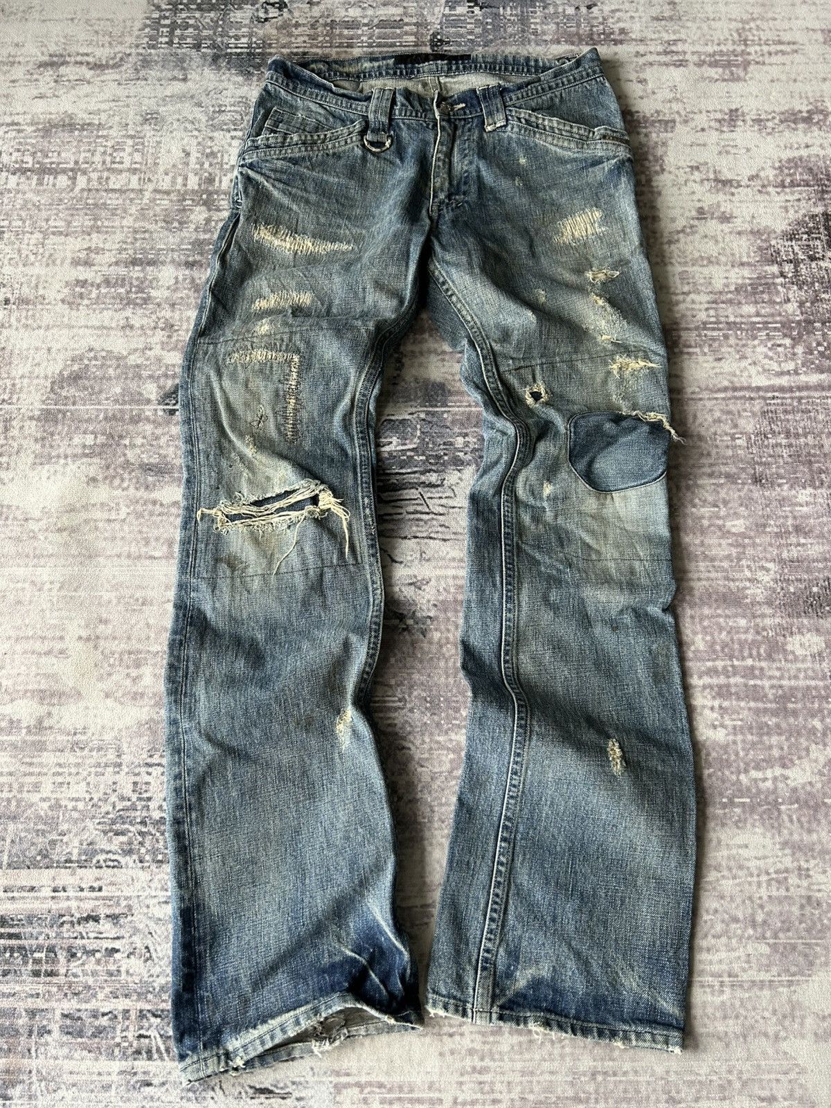 If Six Was Nine Roar Double Guns Distressed Jeans Size US 31 - 2 Thumbnail