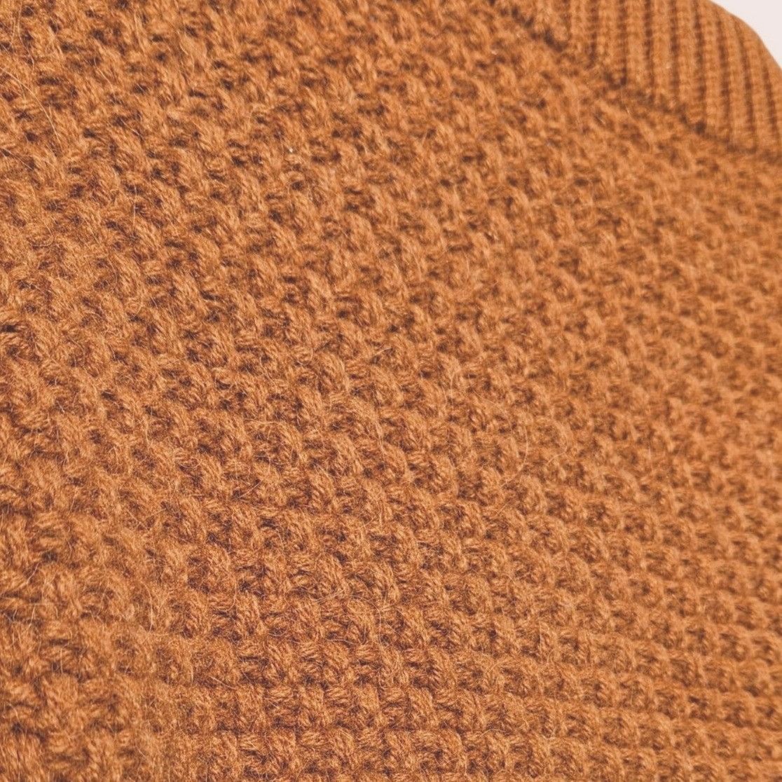 Vintage Stefanel Italy Vintage 80s Wool Alpaca Cable Knit Ochre Pull Size US XL / EU 56 / 4 - 12 Thumbnail