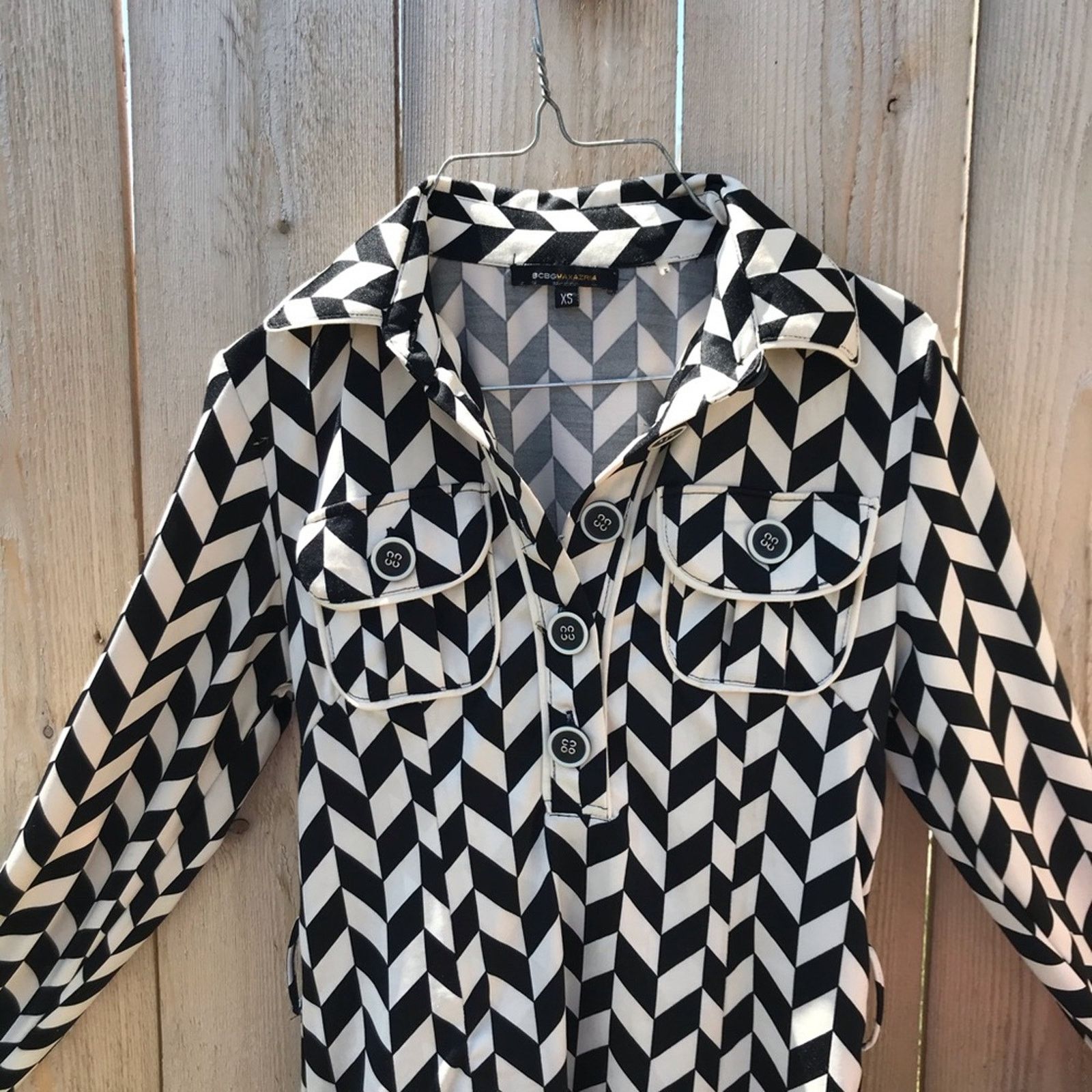 Bcbgmaxazria BCBGMaxAzria funky shirt dress retro vibe Size XS / US 0-2 / IT 36-38 - 7 Thumbnail