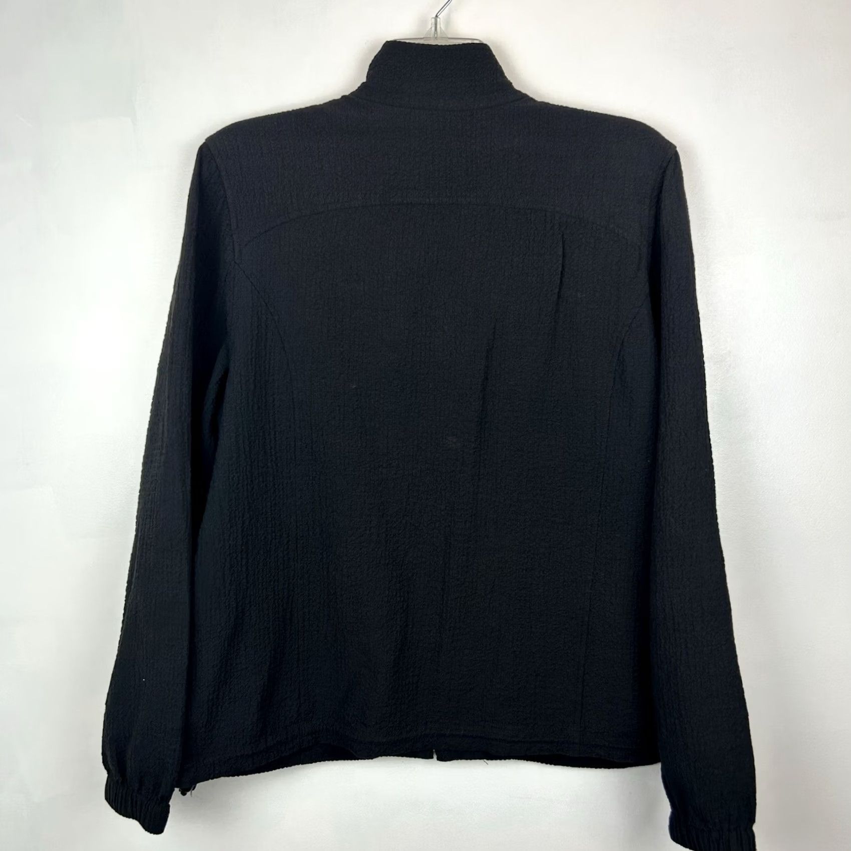 Orvis Orvis Jacket Womens L Black Lightweight Full Zip Textile Rayon Blend Cinch Textured Basic Jacket Women L Black Size L / US 10 / IT 46 - 2 Thumbnail