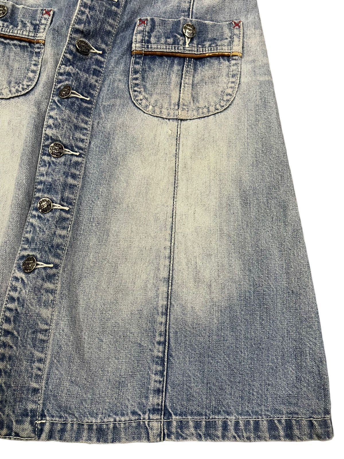 Vivienne Westwood Vintage Japanese Full Button Blue Wash Style Denim Skirt Size 28" / US 6 / IT 42 - 8 Thumbnail