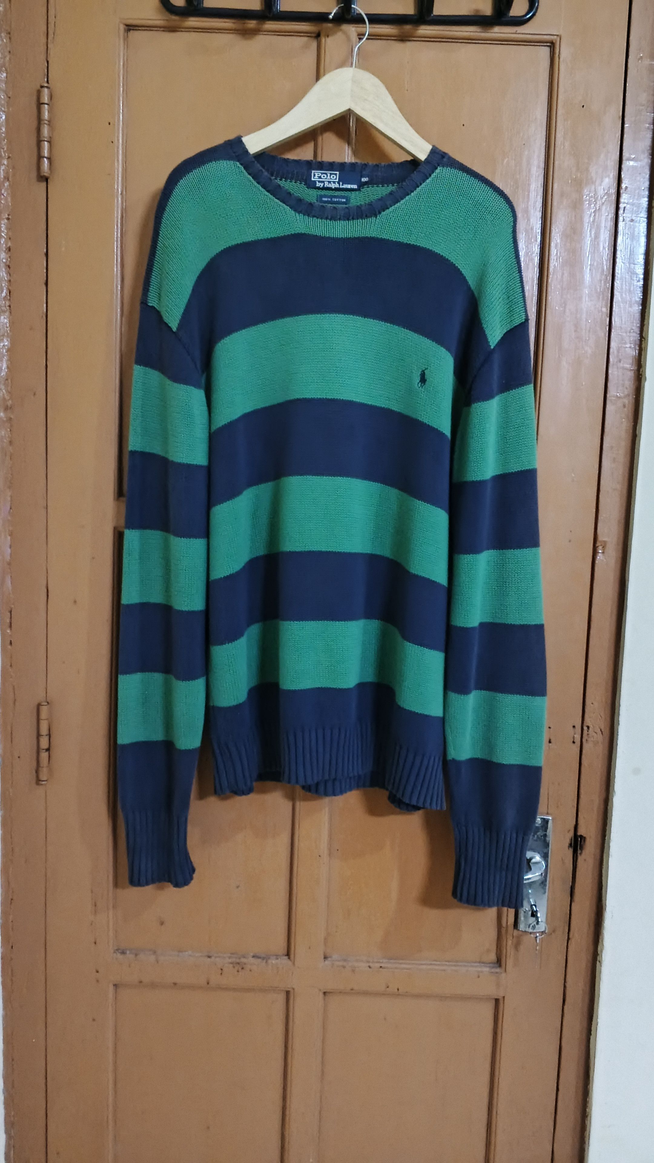 Polo Ralph Lauren × Vintage Vintage Polo Ralph Lauren Striped Sweater Size US XL / EU 56 / 4 - 1 Thumbnail