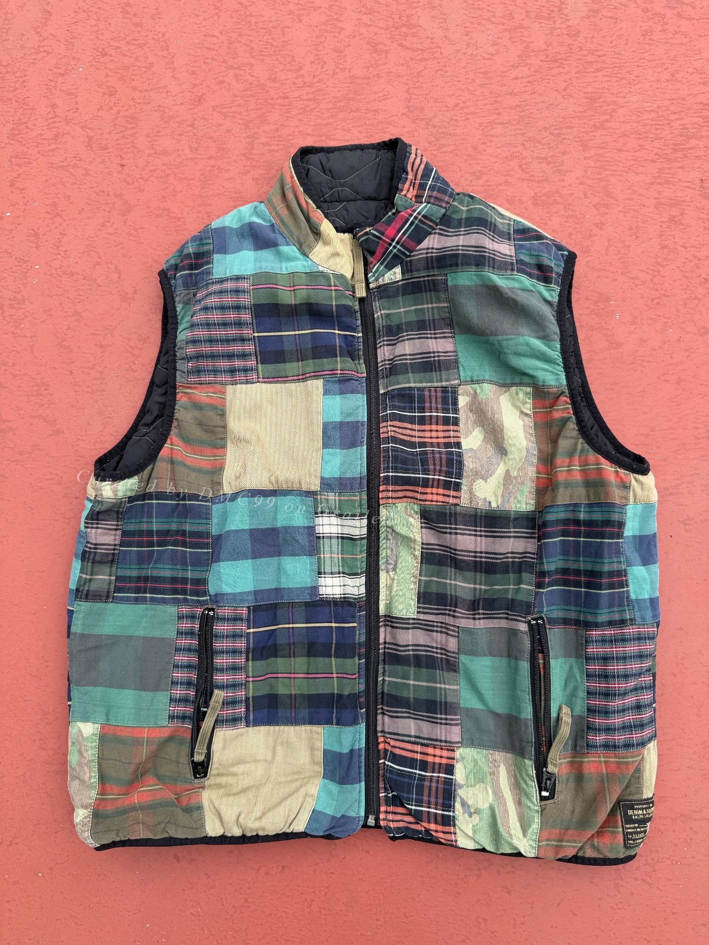 Denim & Supply Ralph Lauren Ralph Lauren Denim Supply Patchwork Reversible Vest Size US XL / EU 56 / 4 - 1 Thumbnail