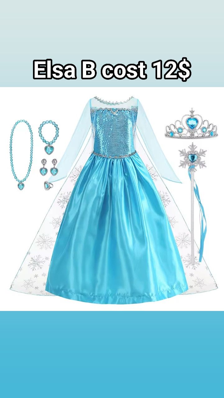 Disney Disney Frozen Elsa Snow Queen Princess Dress Halloween Kids Size ONE SIZE - 2 Thumbnail